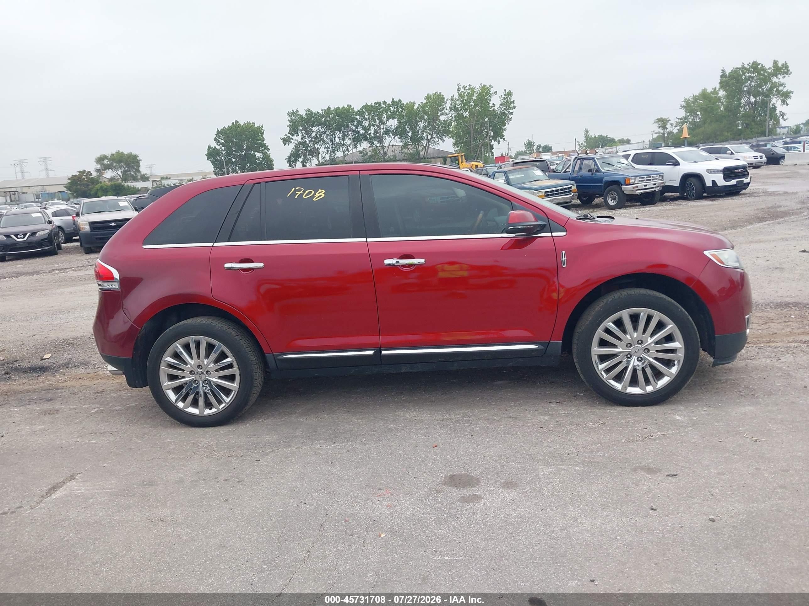 2013 Lincoln Mkx   Burgundy vin: 2LMDJ8JK3DBL38445