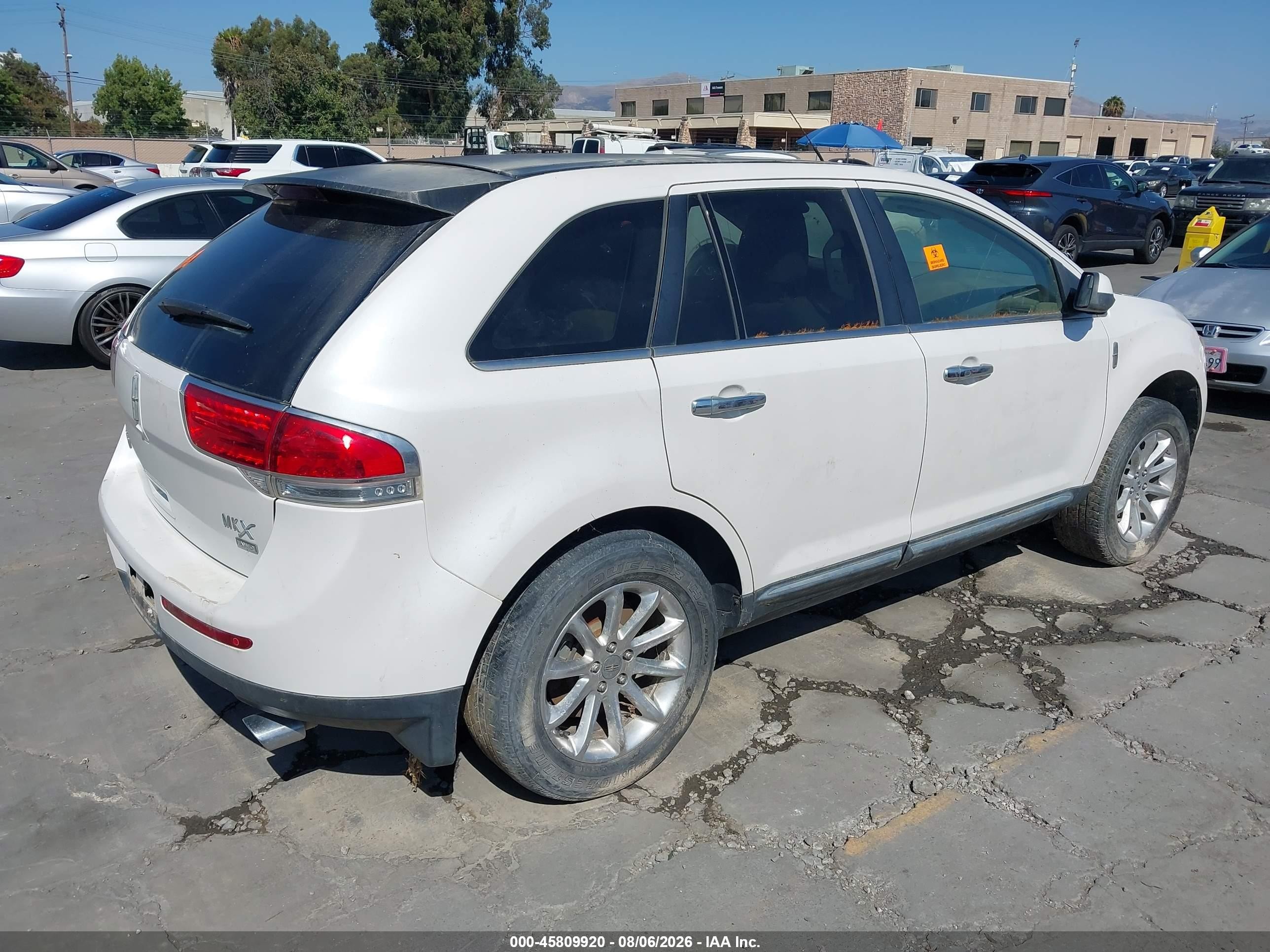 2011 Lincoln Mkx White vin: 2LMDJ8JK4BBJ21192