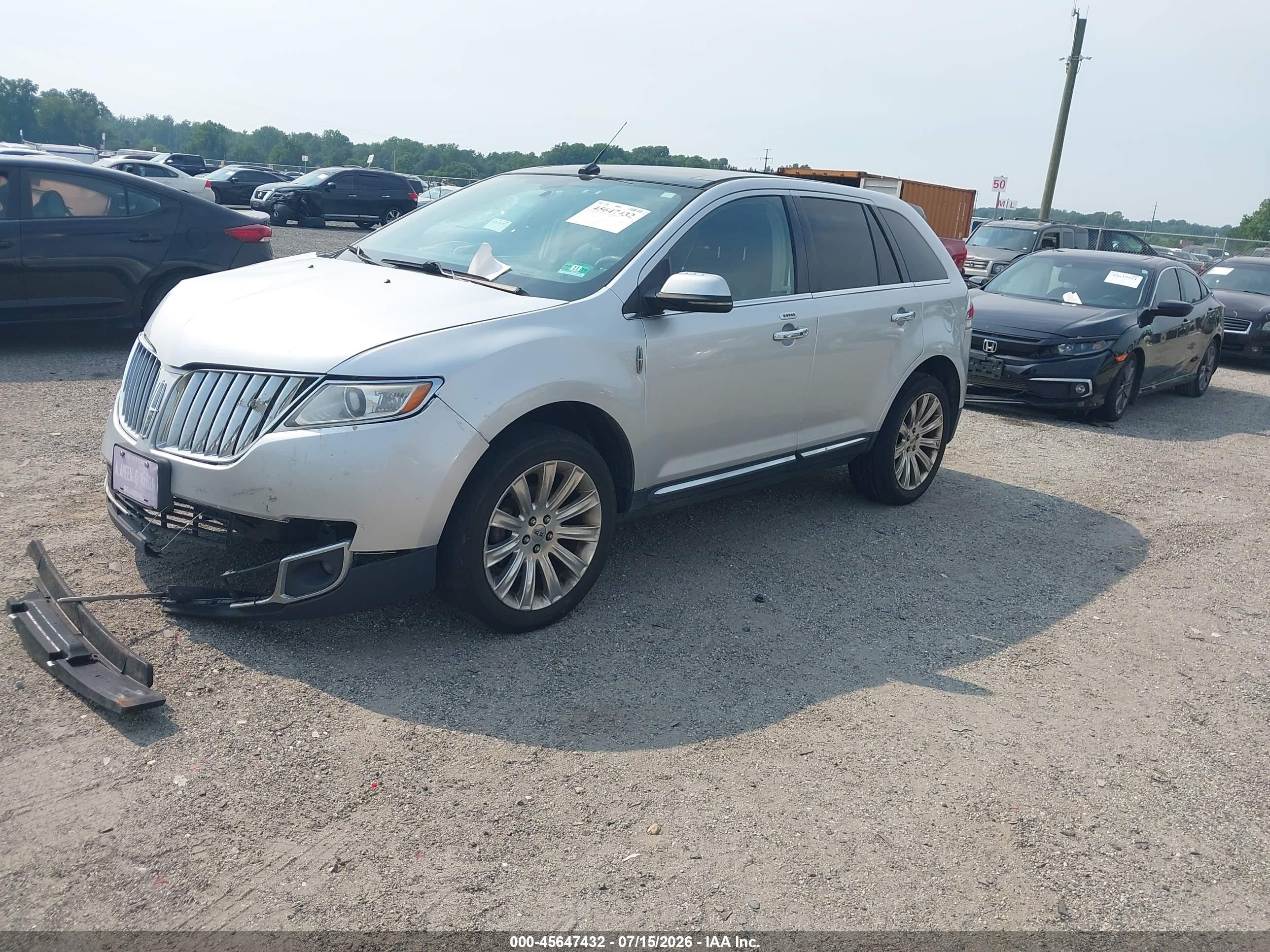 2013 Lincoln Mkx   Silver vin: 2LMDJ8JK4DBL06863