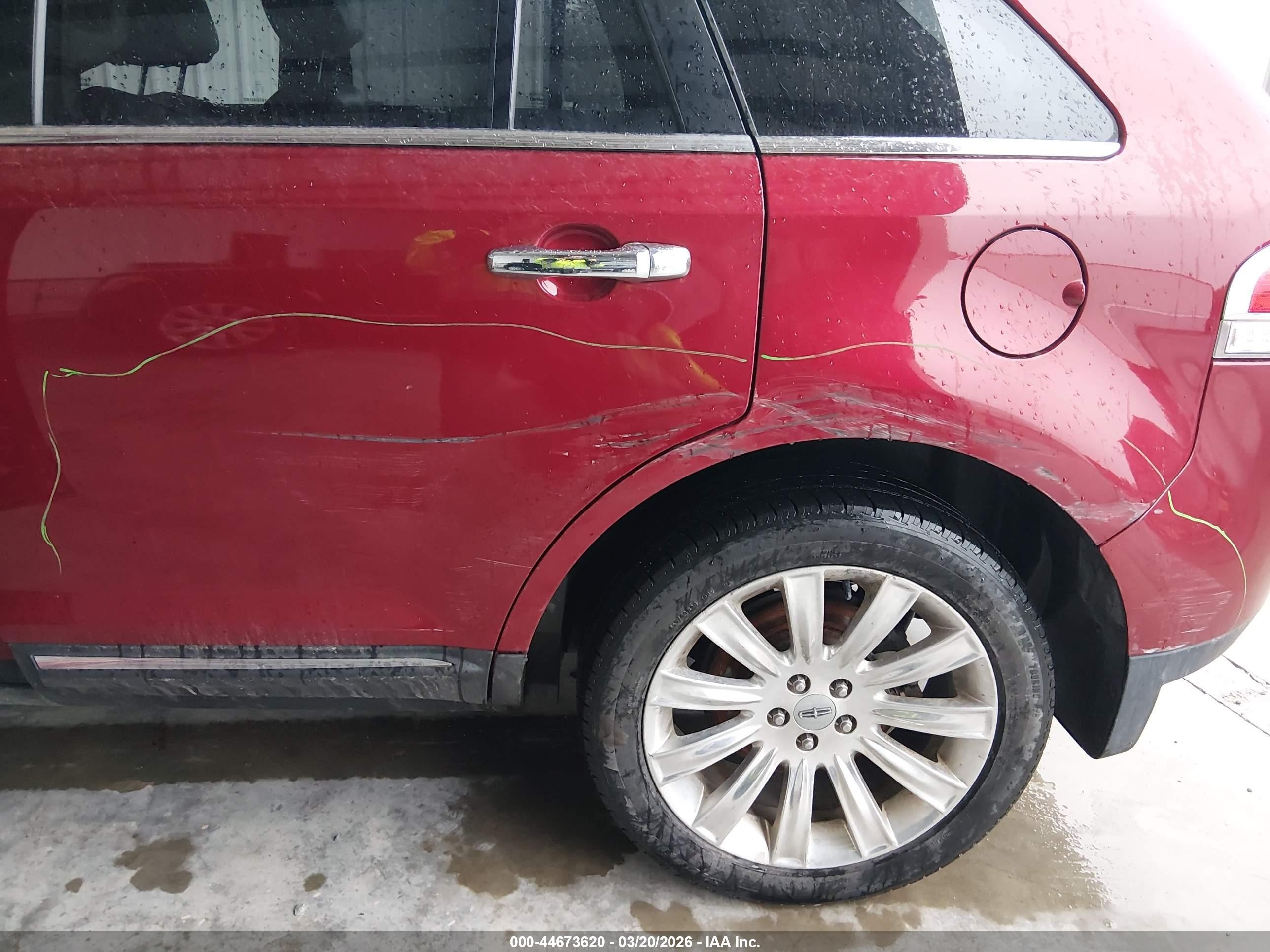 2013 Lincoln Mkx   Красный vin: 2LMDJ8JK4DBL16857