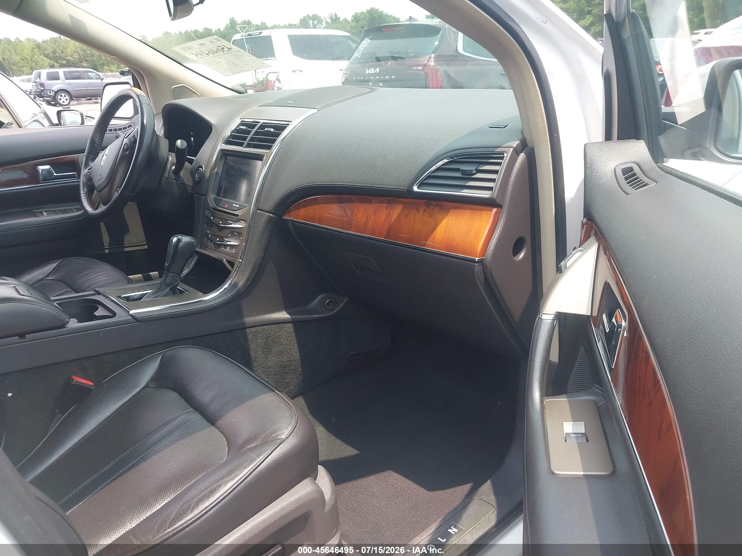 2012 Lincoln Mkx   White vin: 2LMDJ8JK5CBL09592
