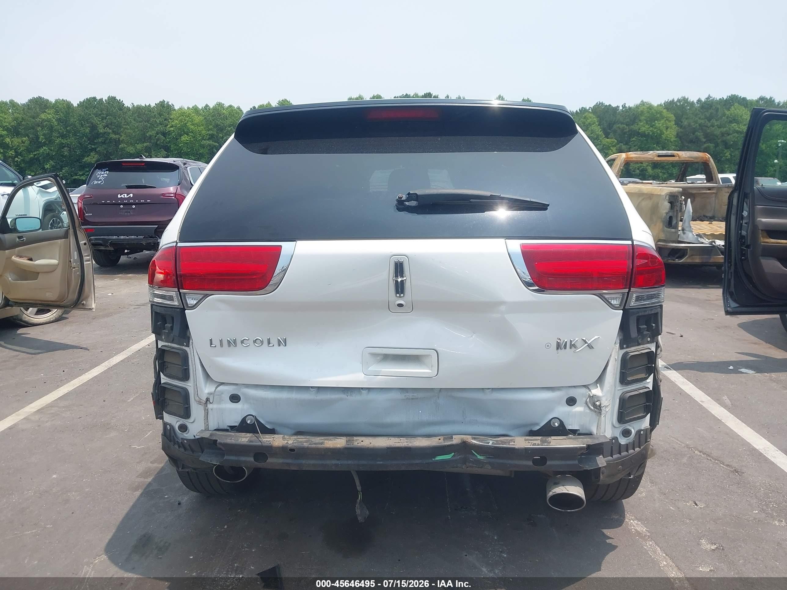 2012 Lincoln Mkx   White vin: 2LMDJ8JK5CBL09592