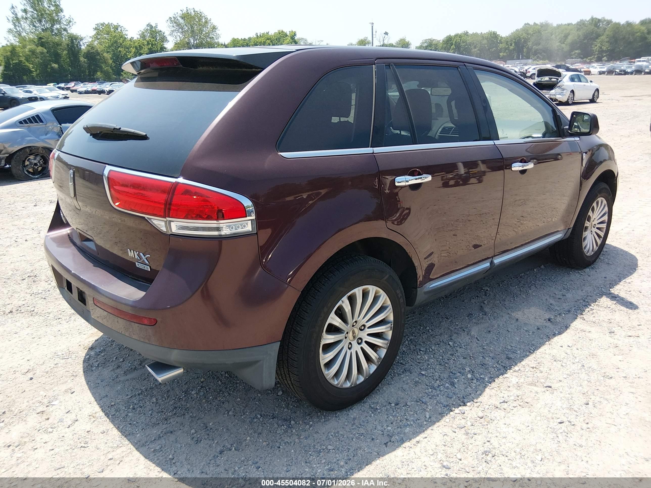 2011 Lincoln Mkx   Burgundy vin: 2LMDJ8JK6BBJ06435