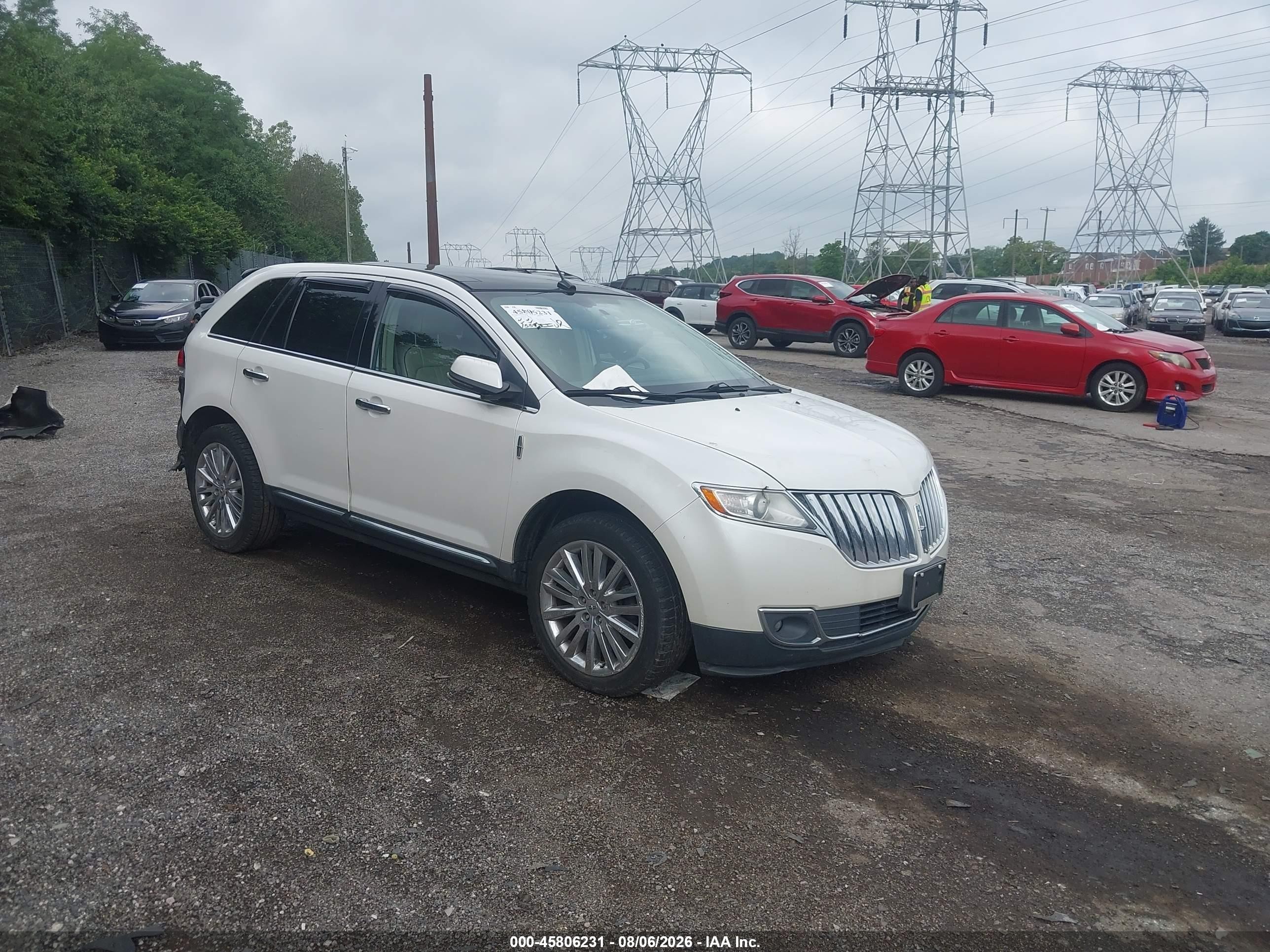2013 Lincoln Mkx   White vin: 2LMDJ8JK6DBL11188