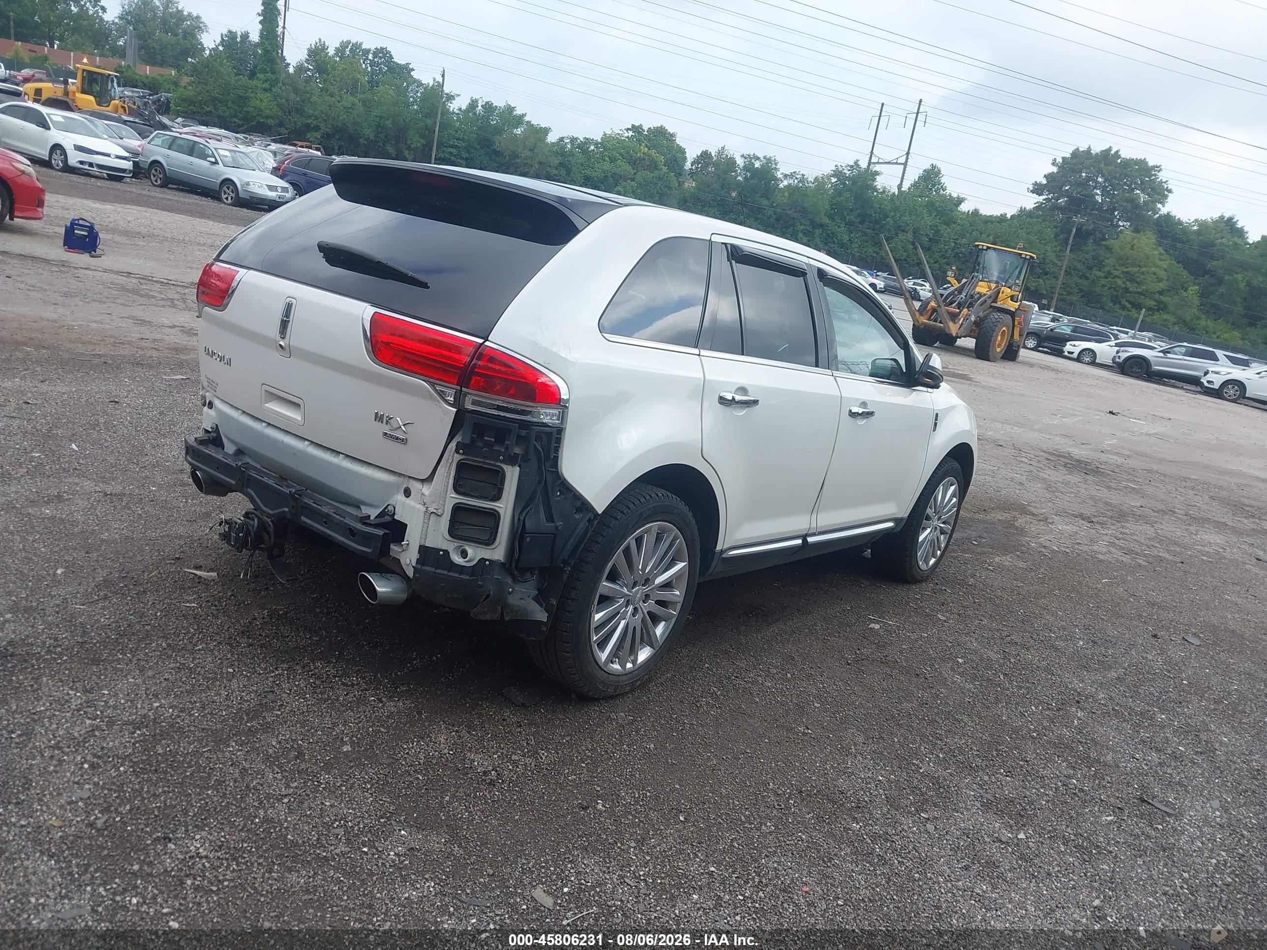 2013 Lincoln Mkx   White vin: 2LMDJ8JK6DBL11188