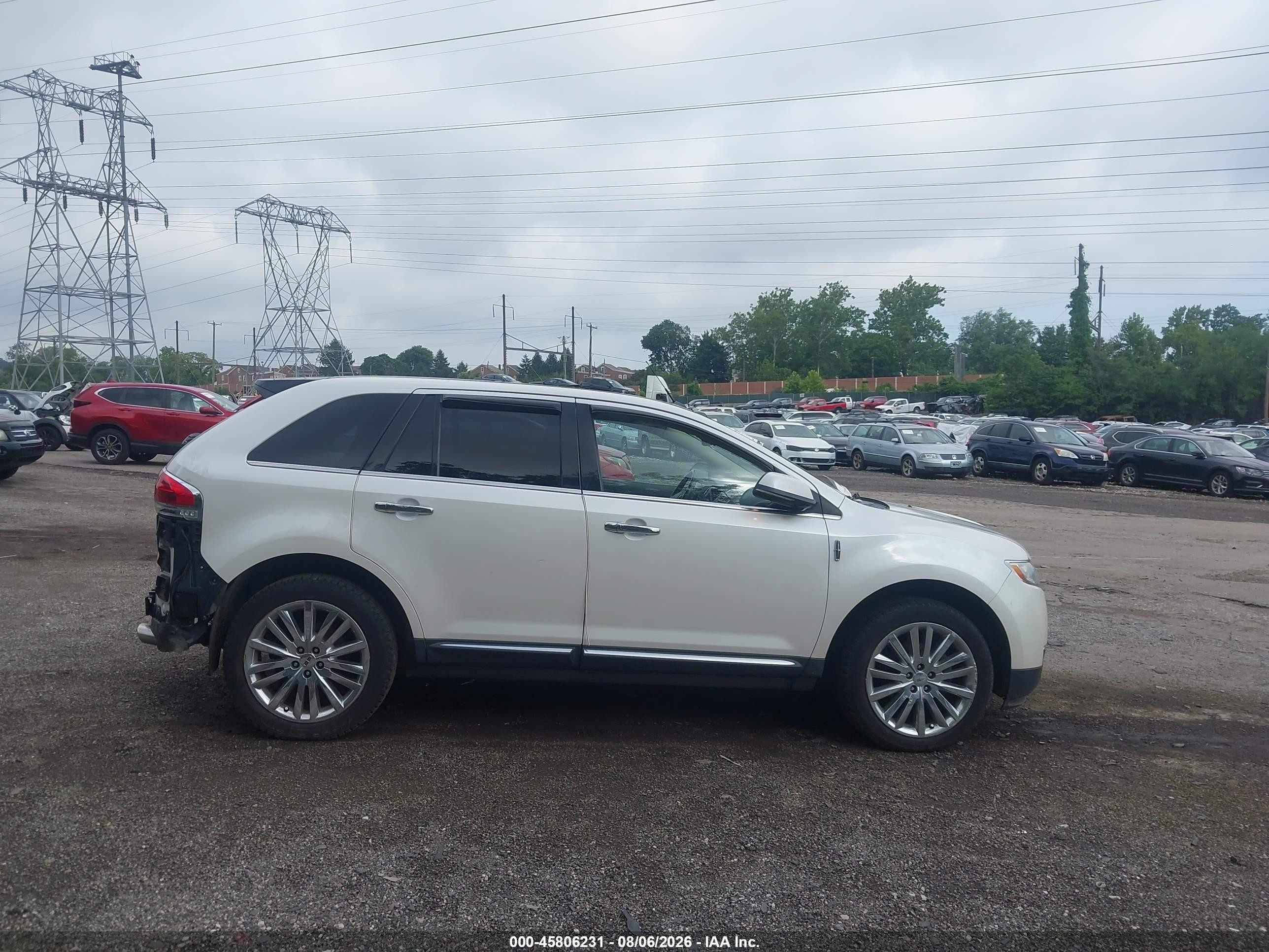 2013 Lincoln Mkx   White vin: 2LMDJ8JK6DBL11188