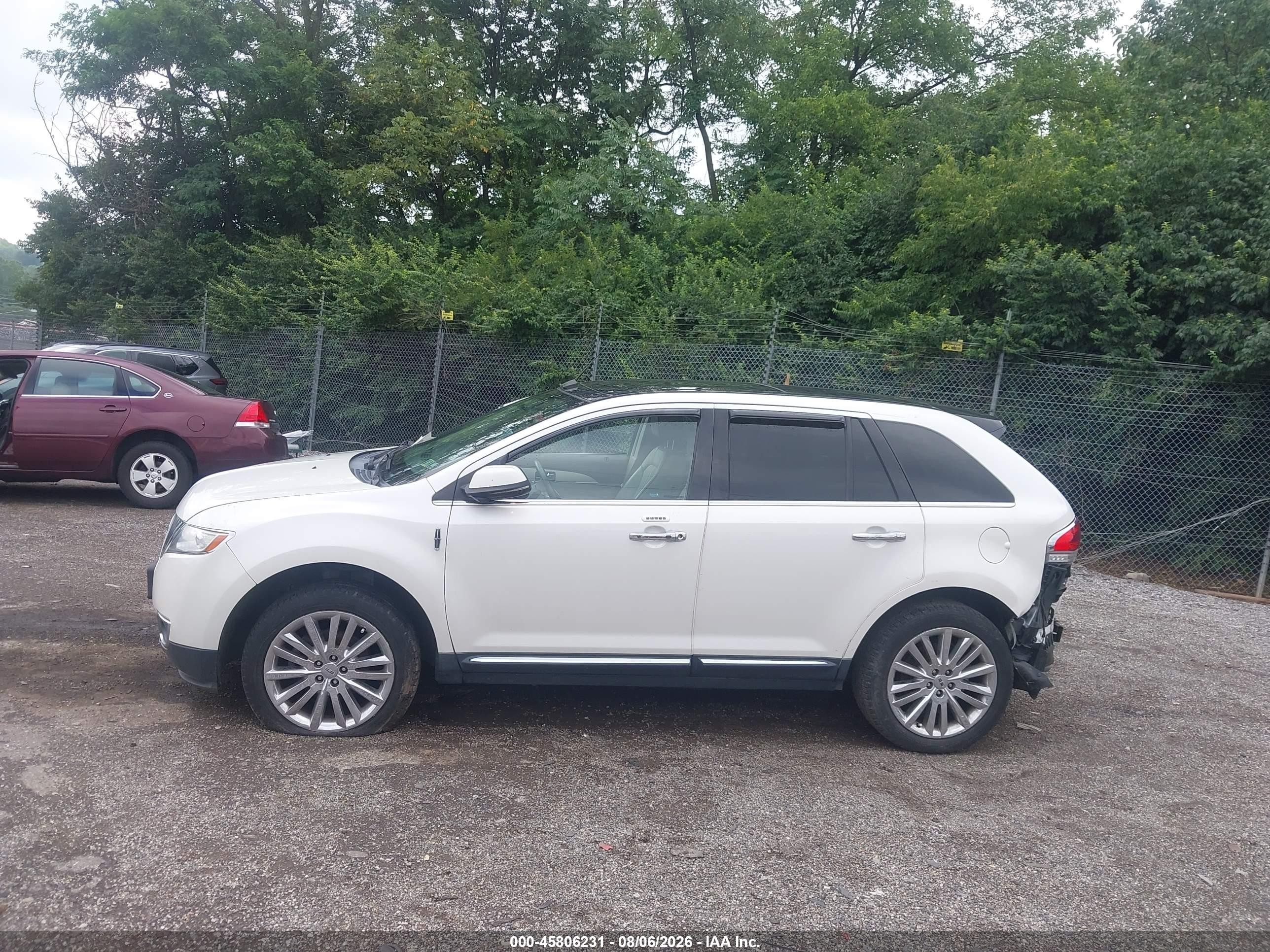 2013 Lincoln Mkx   White vin: 2LMDJ8JK6DBL11188