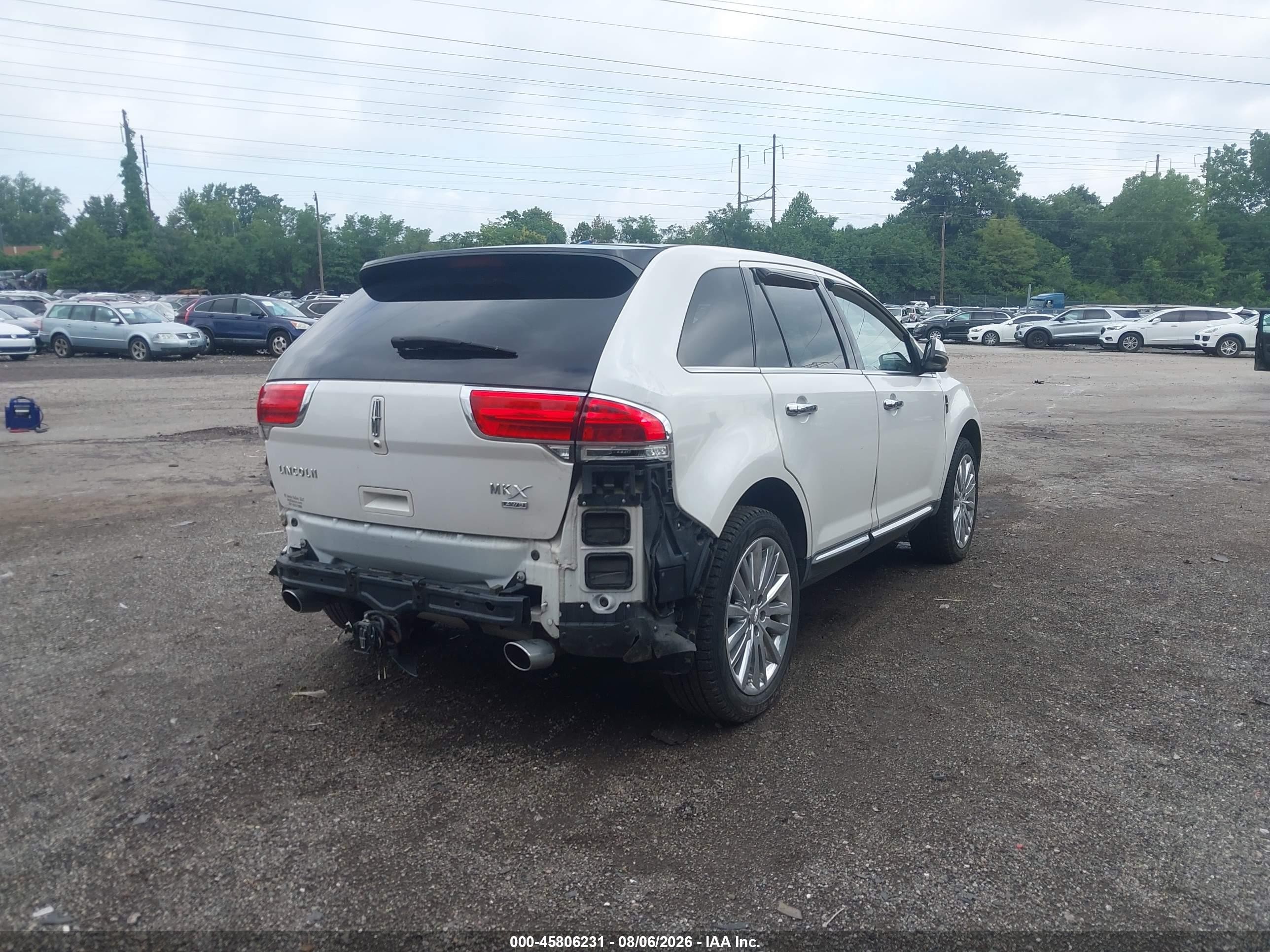 2013 Lincoln Mkx   White vin: 2LMDJ8JK6DBL11188
