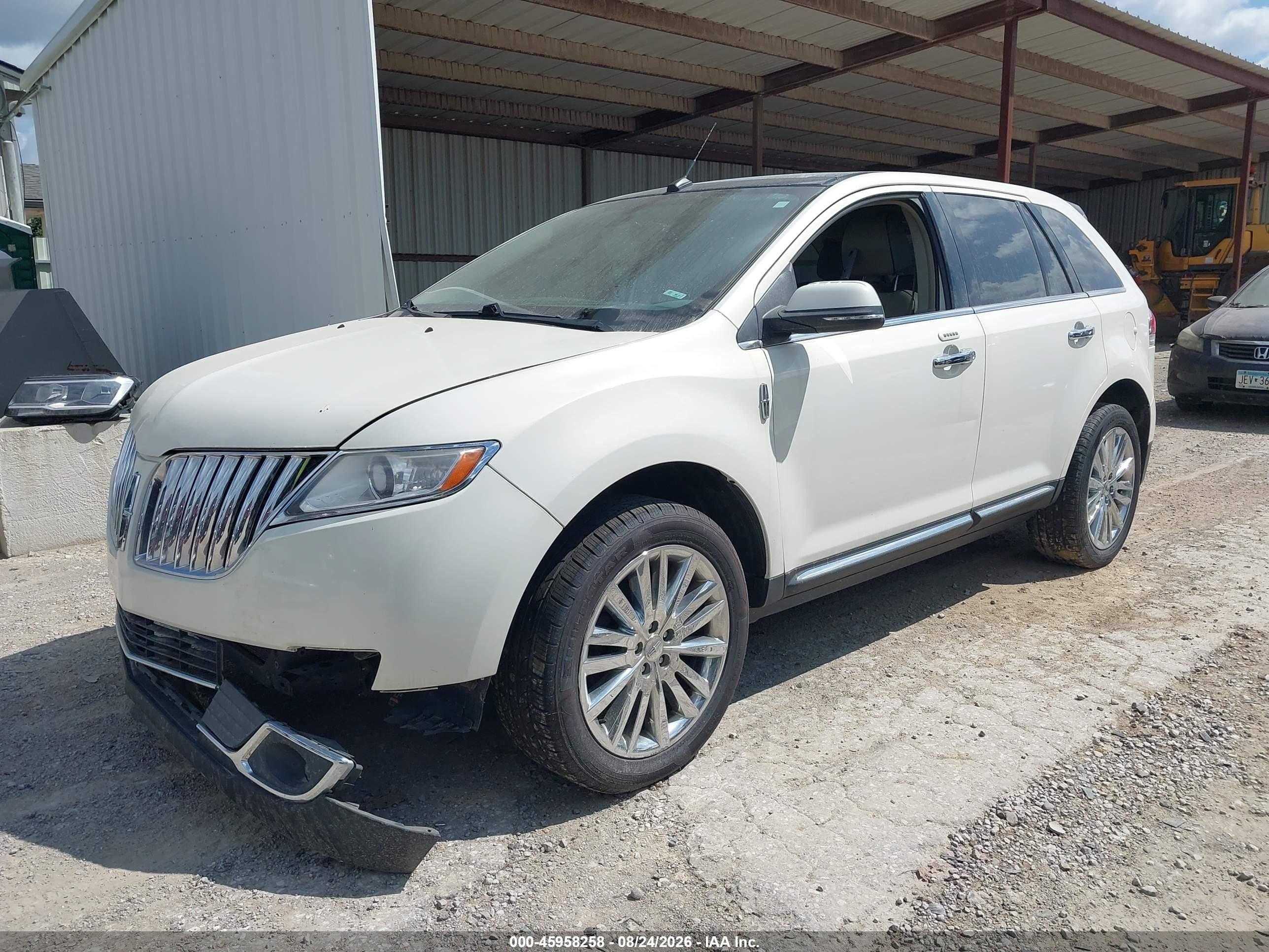 2013 Lincoln Mkx White vin: 2LMDJ8JK7DBL46371