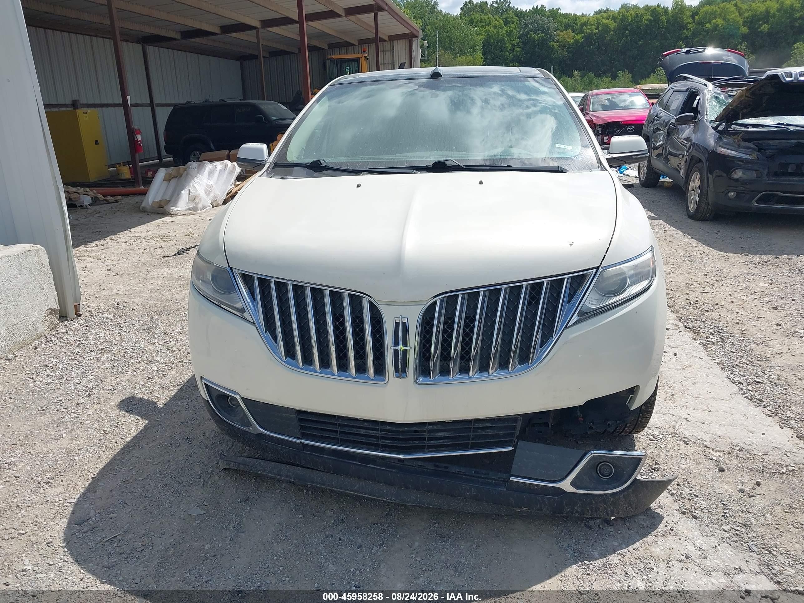 2013 Lincoln Mkx White vin: 2LMDJ8JK7DBL46371