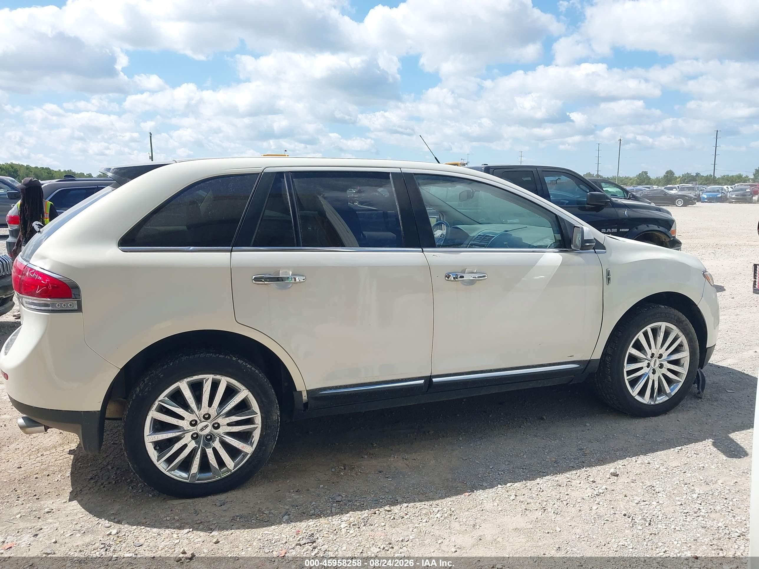 2013 Lincoln Mkx White vin: 2LMDJ8JK7DBL46371