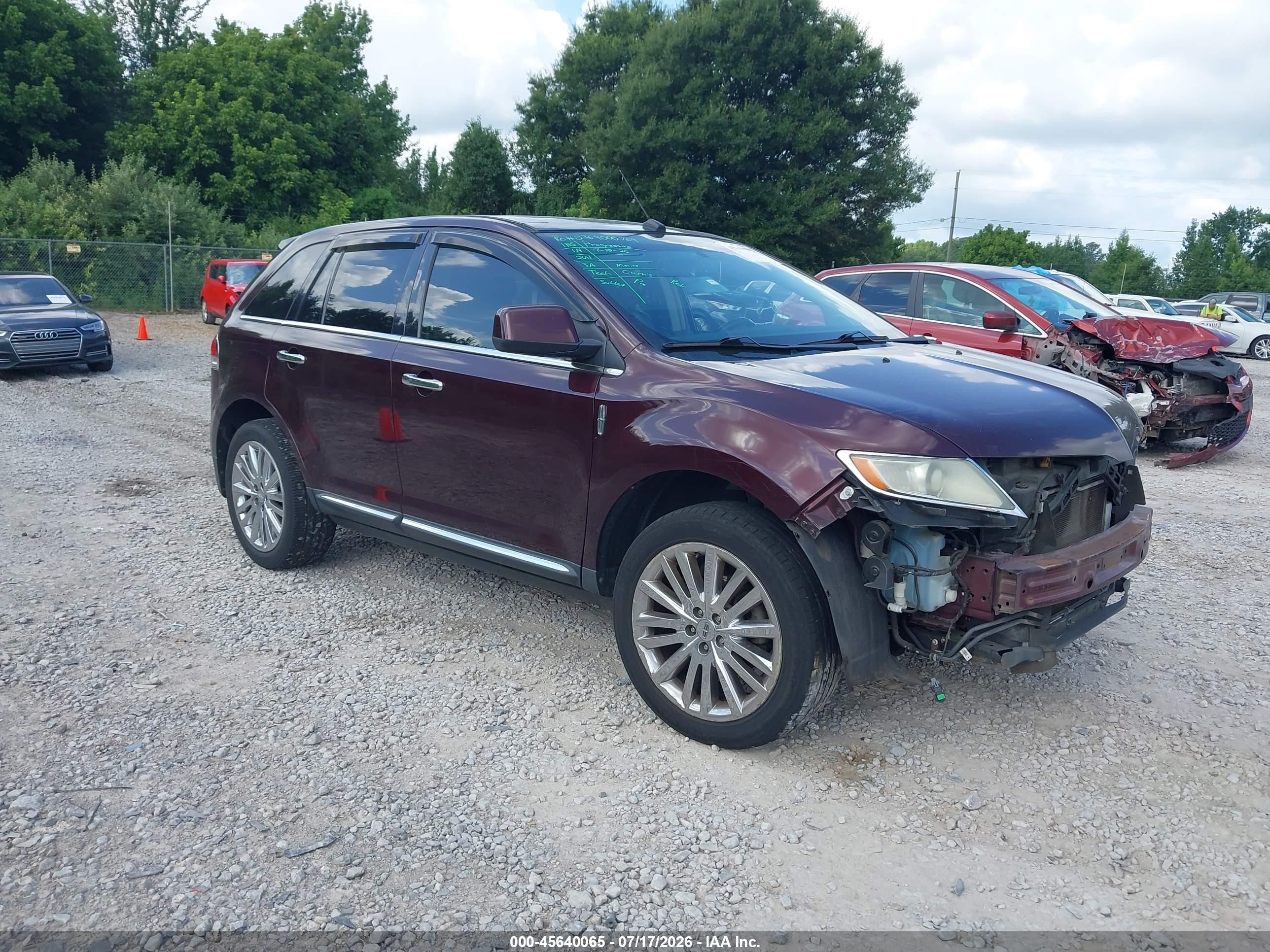 2011 Lincoln Mkx   Burgundy vin: 2LMDJ8JK8BBJ00524