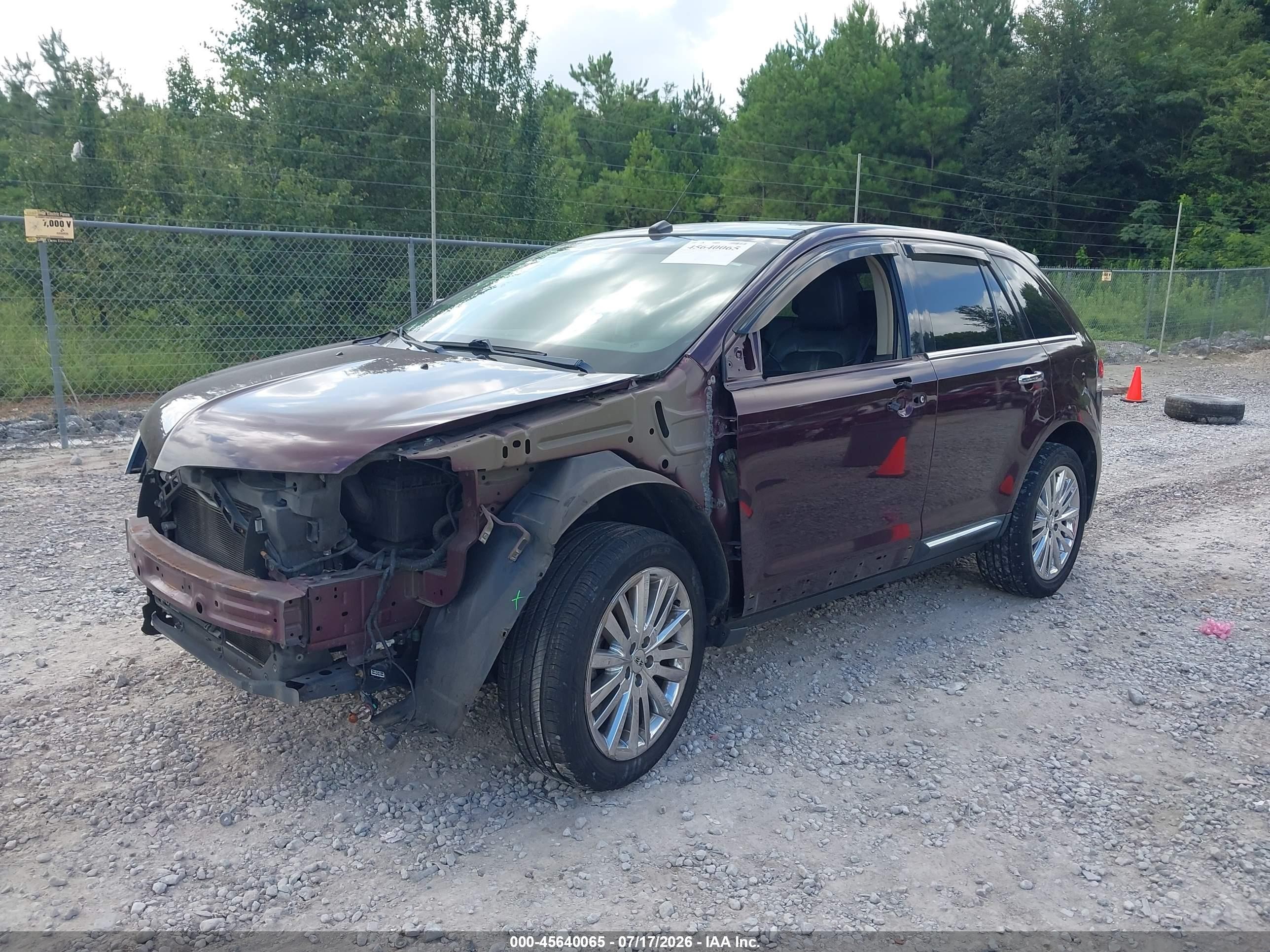 2011 Lincoln Mkx   Burgundy vin: 2LMDJ8JK8BBJ00524