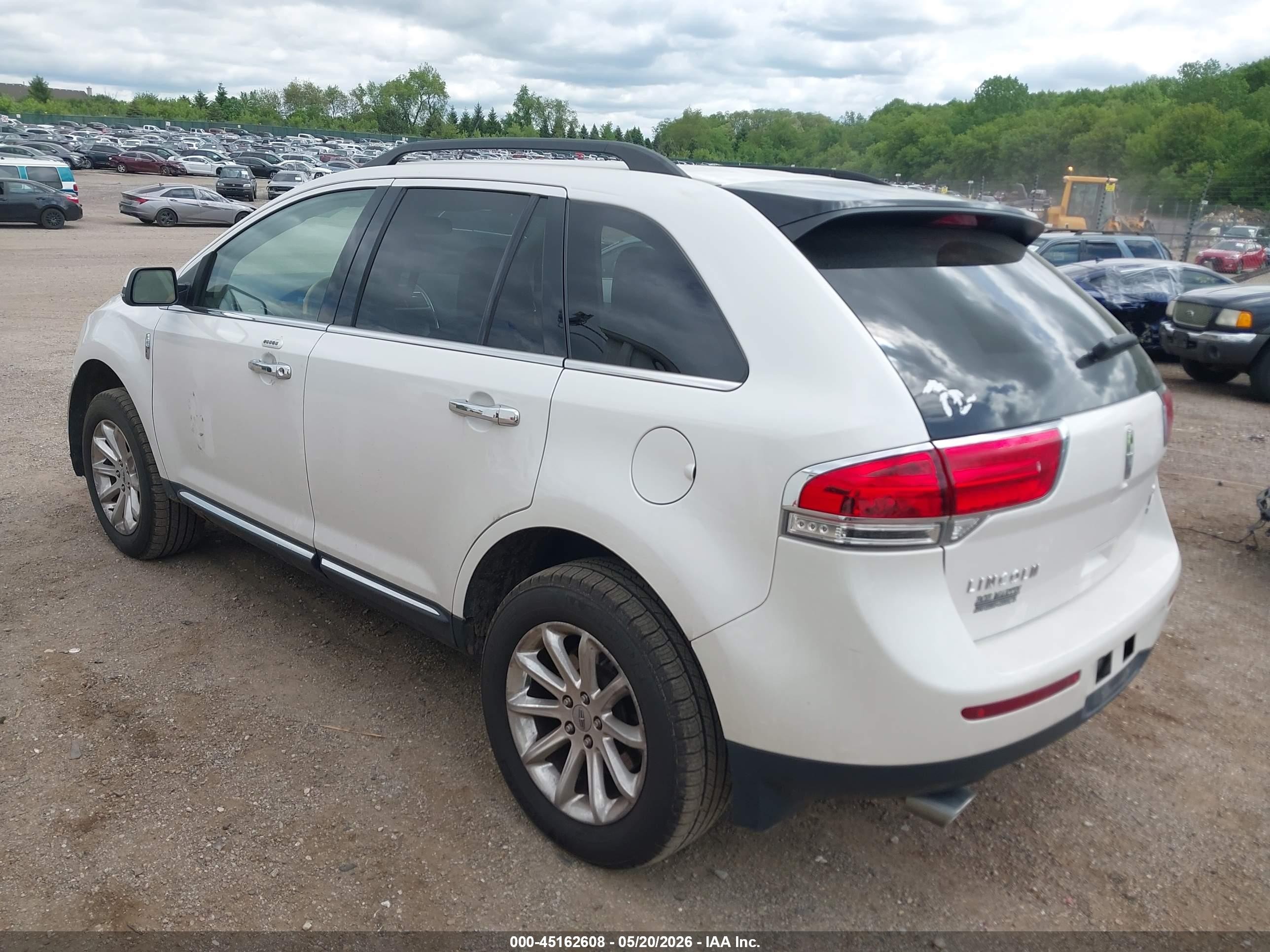 2012 Lincoln Mkx   White vin: 2LMDJ8JK8CBL04421