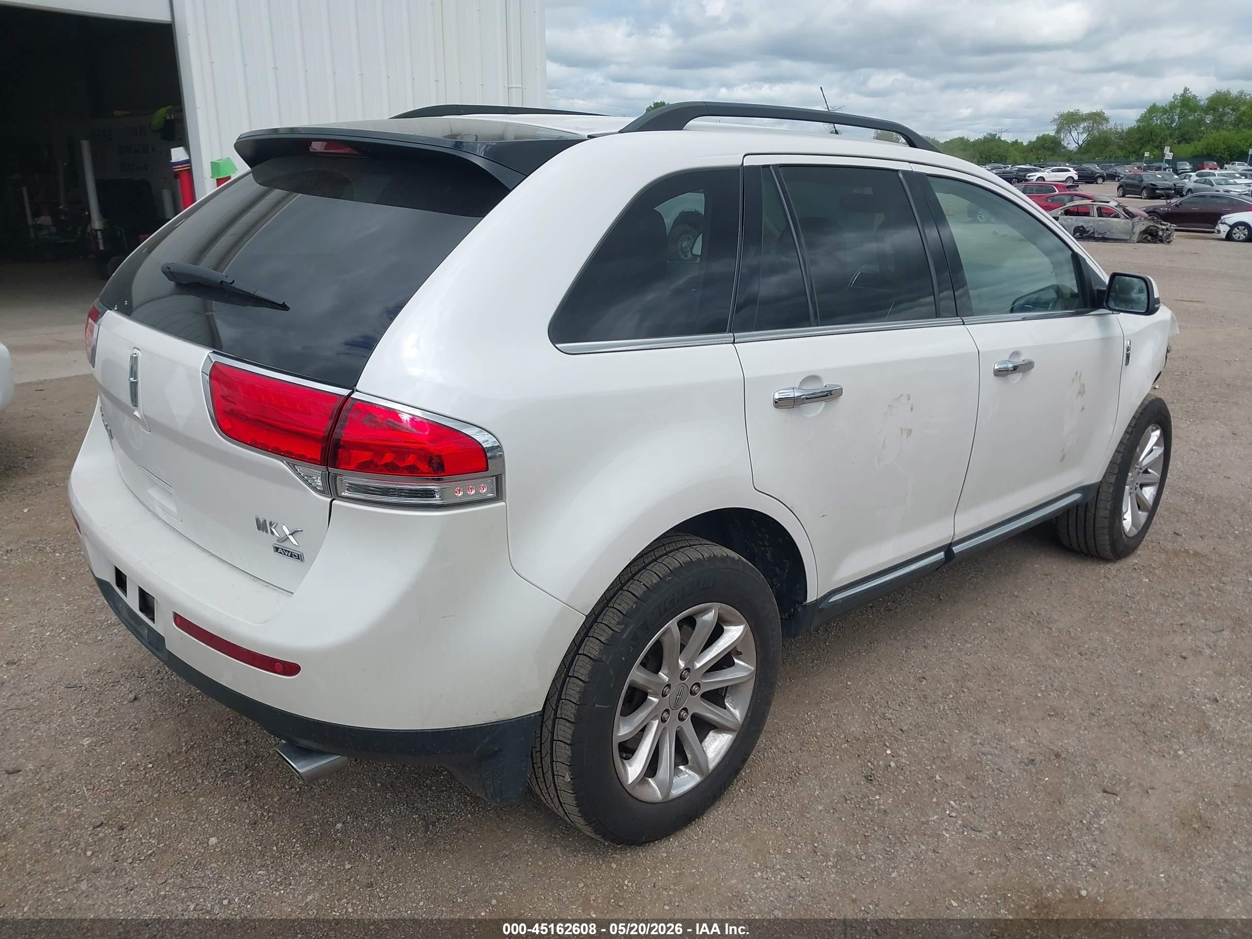 2012 Lincoln Mkx   White vin: 2LMDJ8JK8CBL04421
