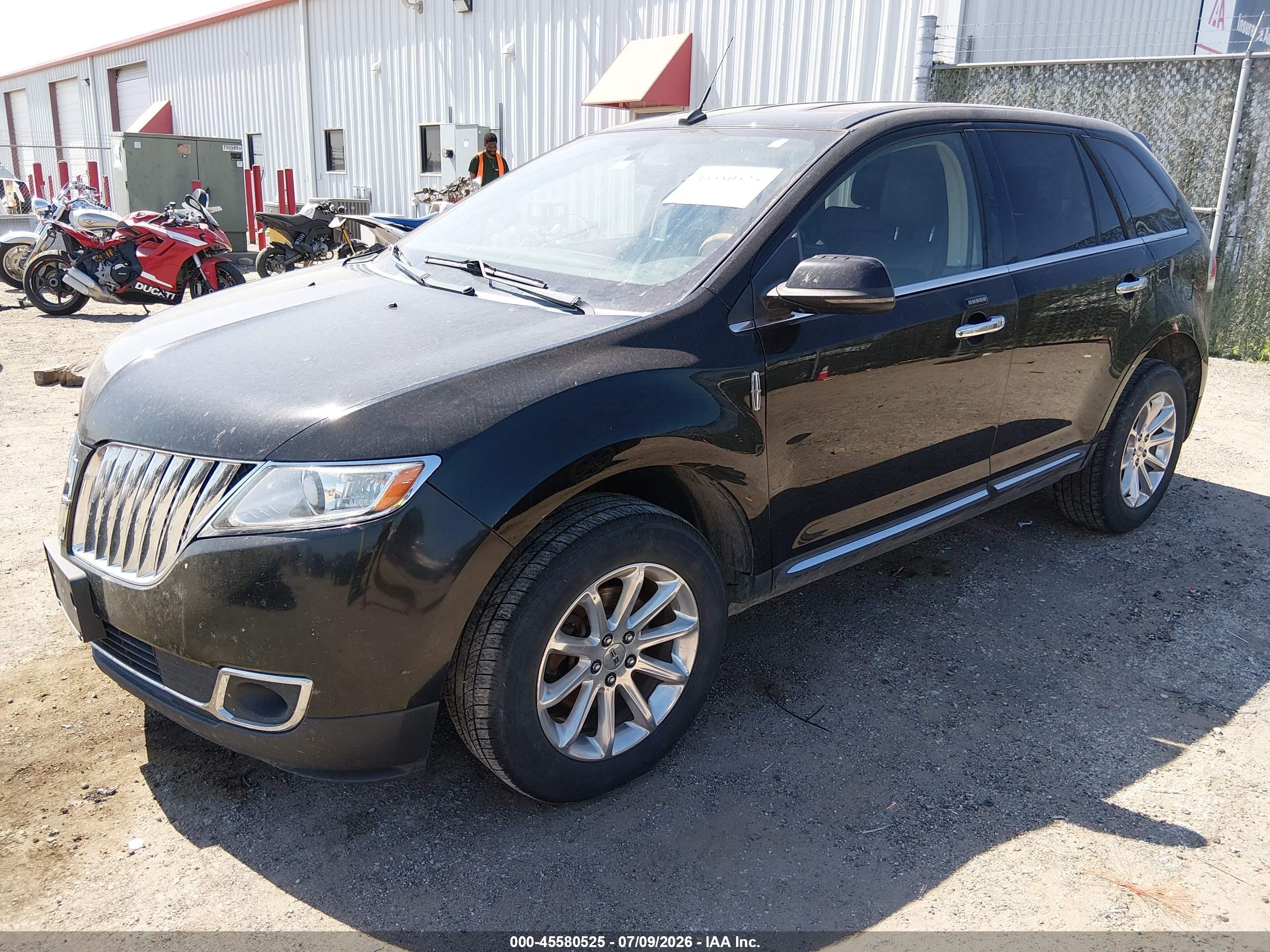 2012 Lincoln Mkx   Черный vin: 2LMDJ8JK9CBL08641