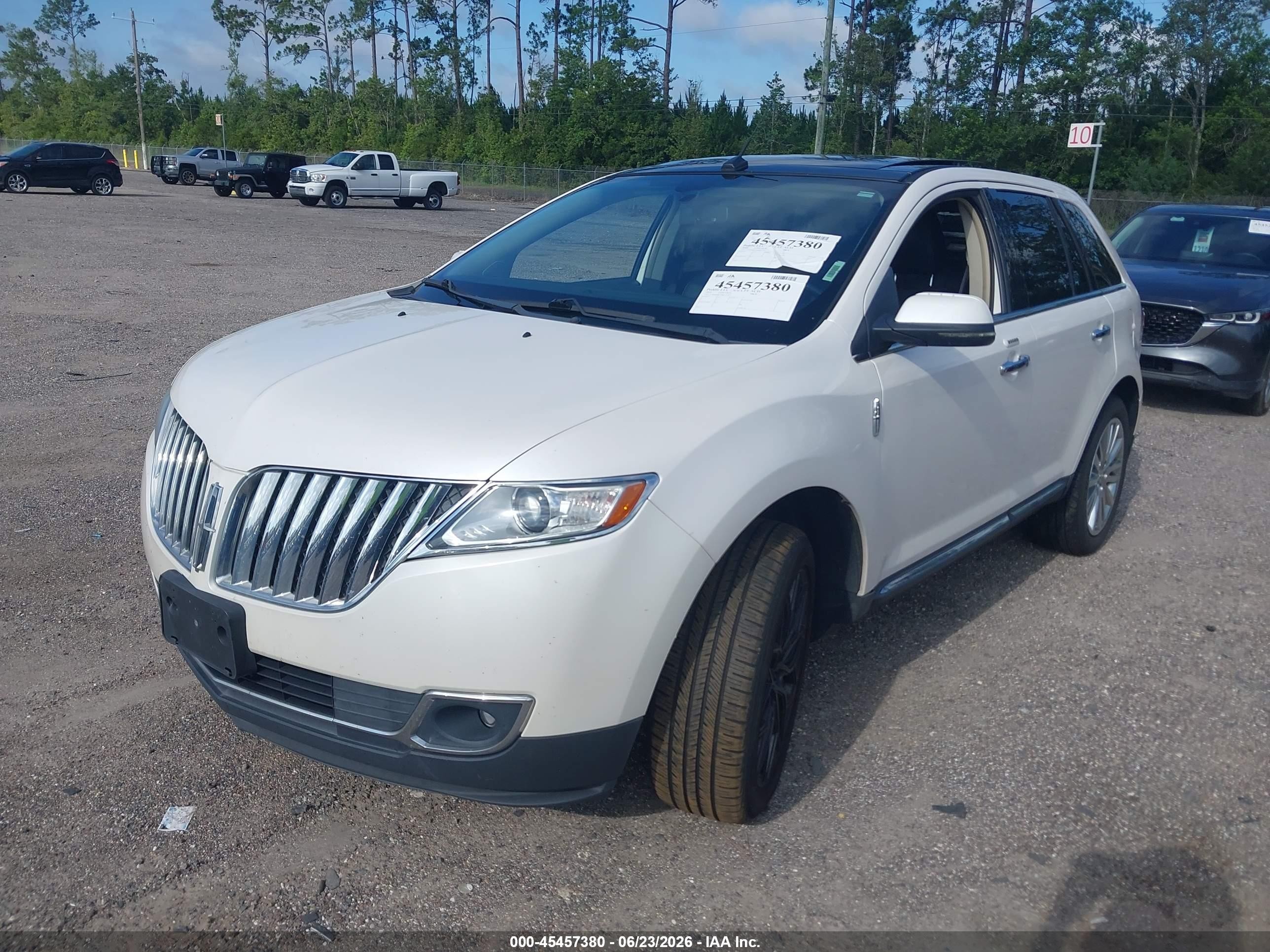 2013 Lincoln Mkx   Белый vin: 2LMDJ8JK9DBL03795