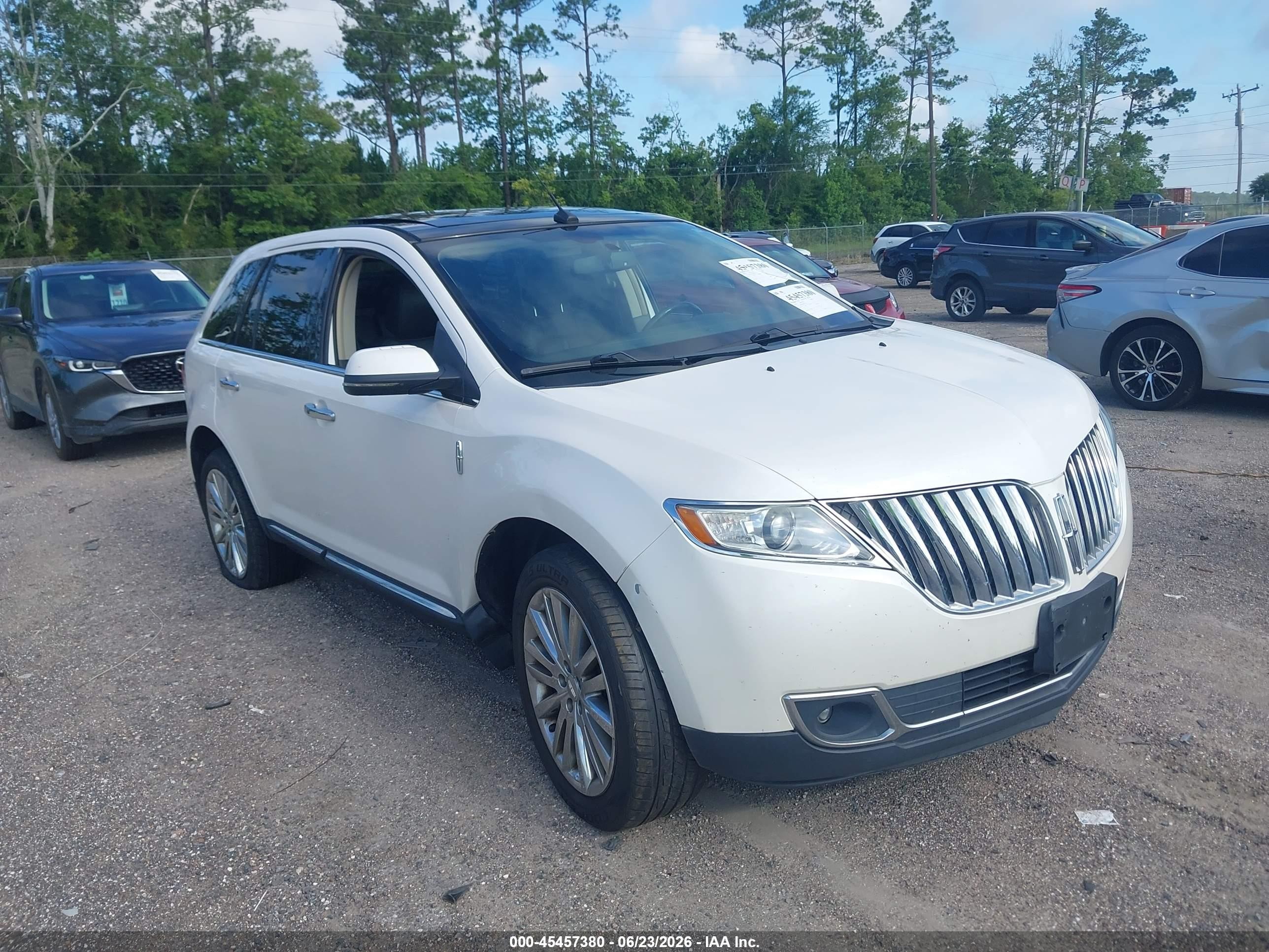 2013 Lincoln Mkx   Белый vin: 2LMDJ8JK9DBL03795