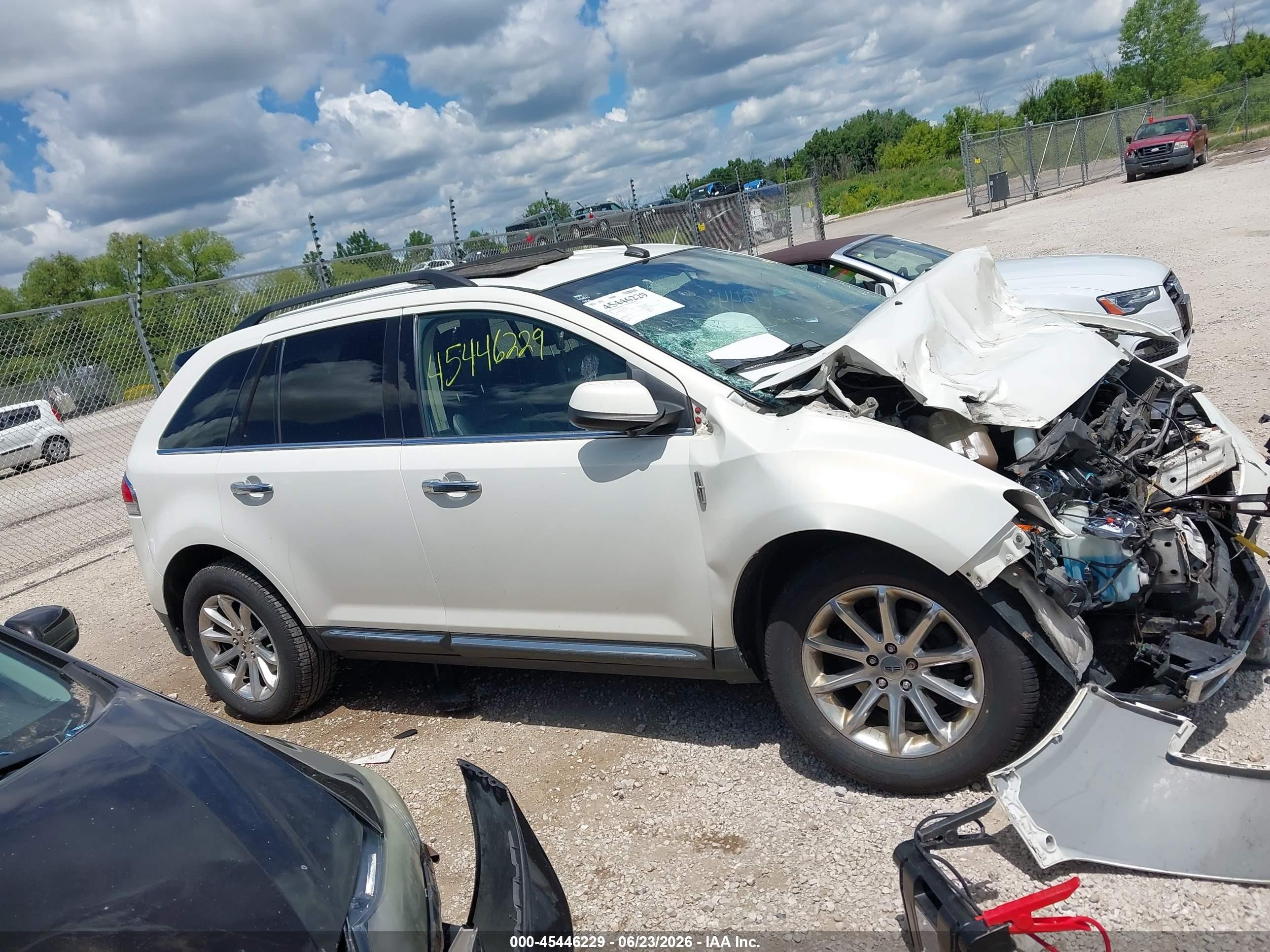 2013 Lincoln Mkx   White vin: 2LMDJ8JK9DBL04428