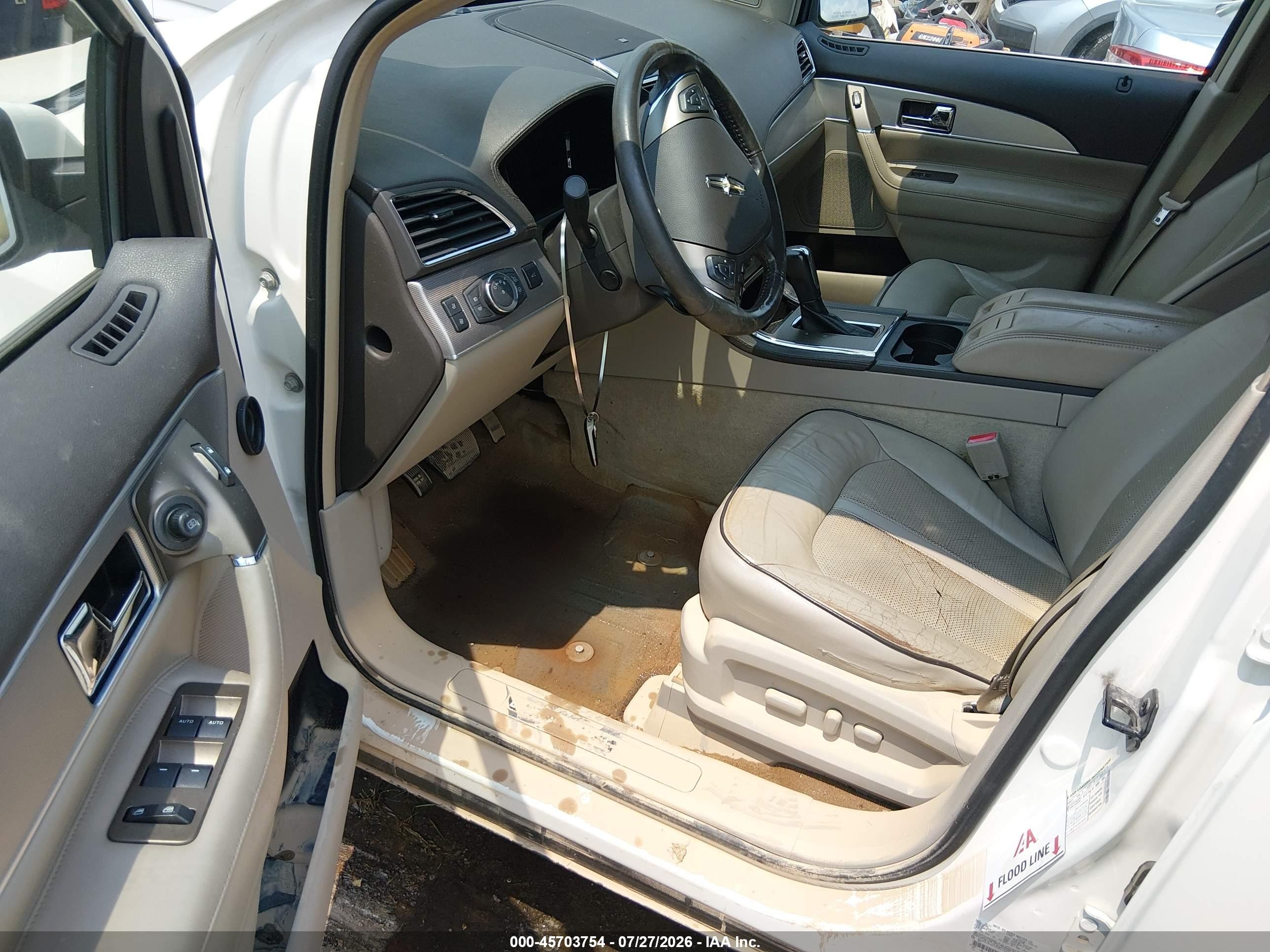 2013 Lincoln Mkx   White vin: 2LMDJ8JKXDBL13445