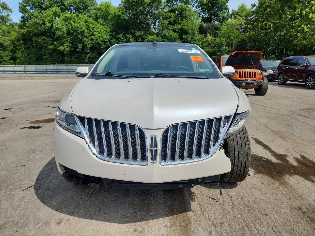 2015 Lincoln Mkx White vin: 2LMDJ8JKXFBL29597