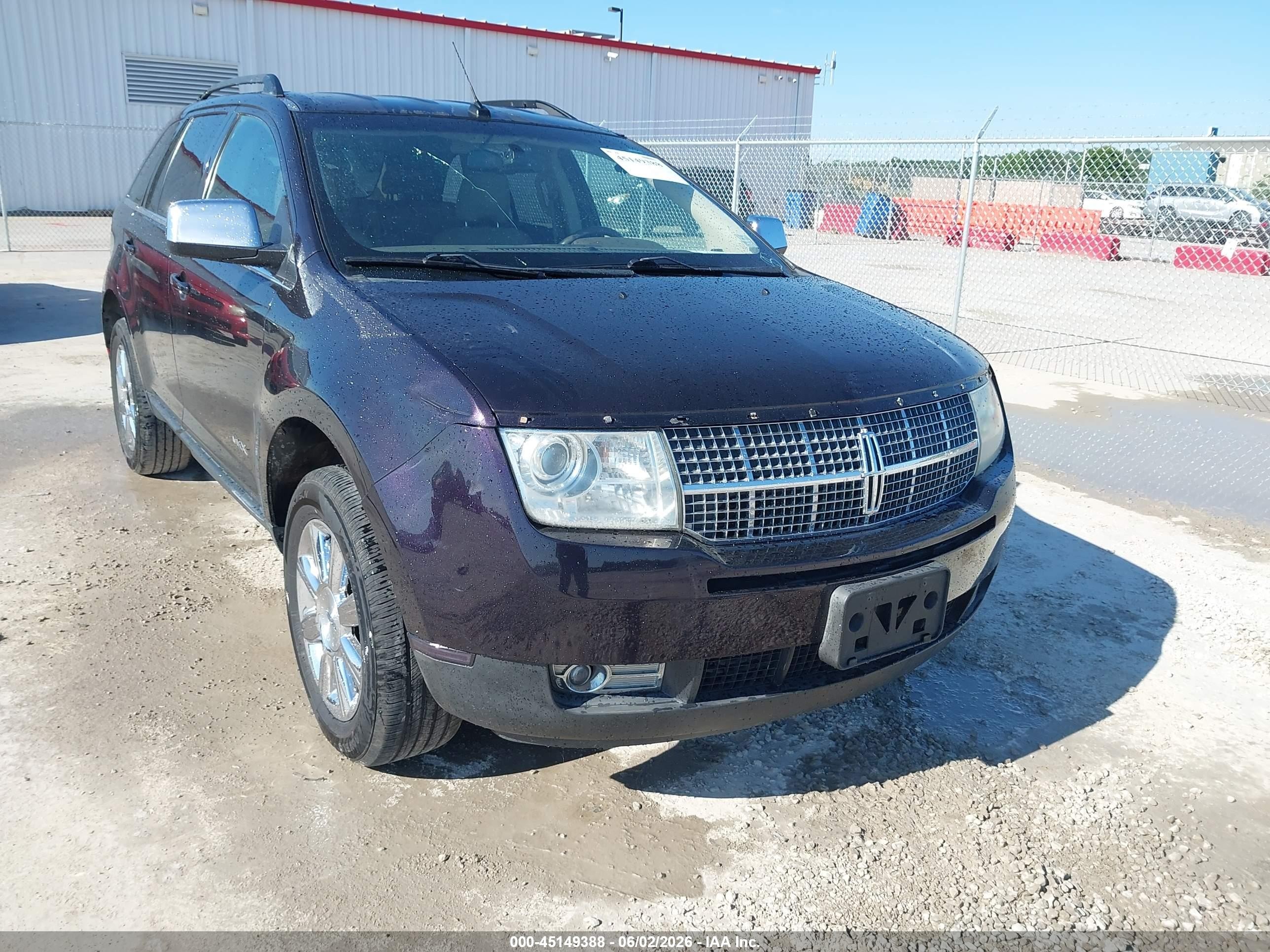 2007 Lincoln Mkx   Purple vin: 2LMDU68C17BJ39733