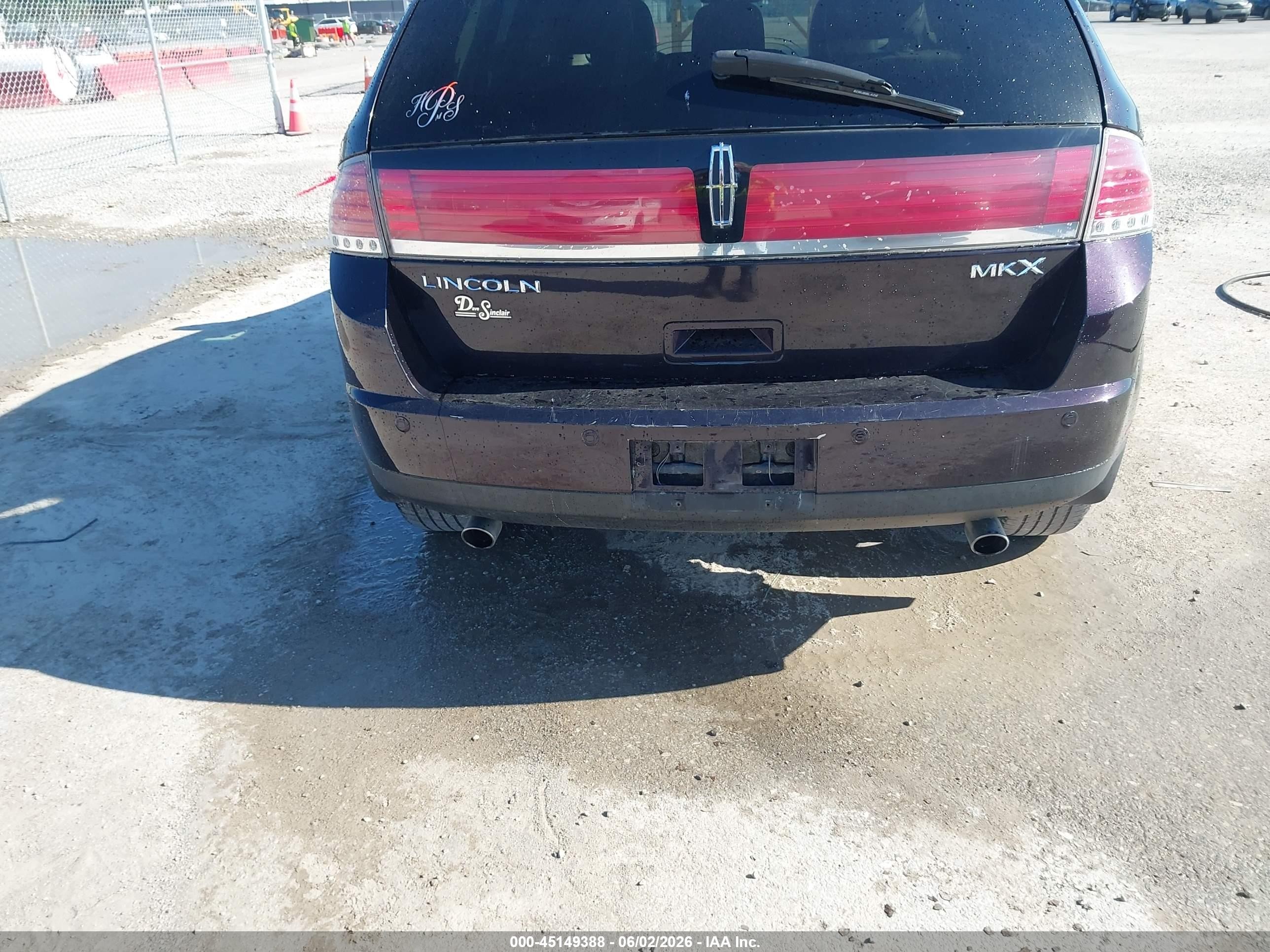 2007 Lincoln Mkx   Purple vin: 2LMDU68C17BJ39733