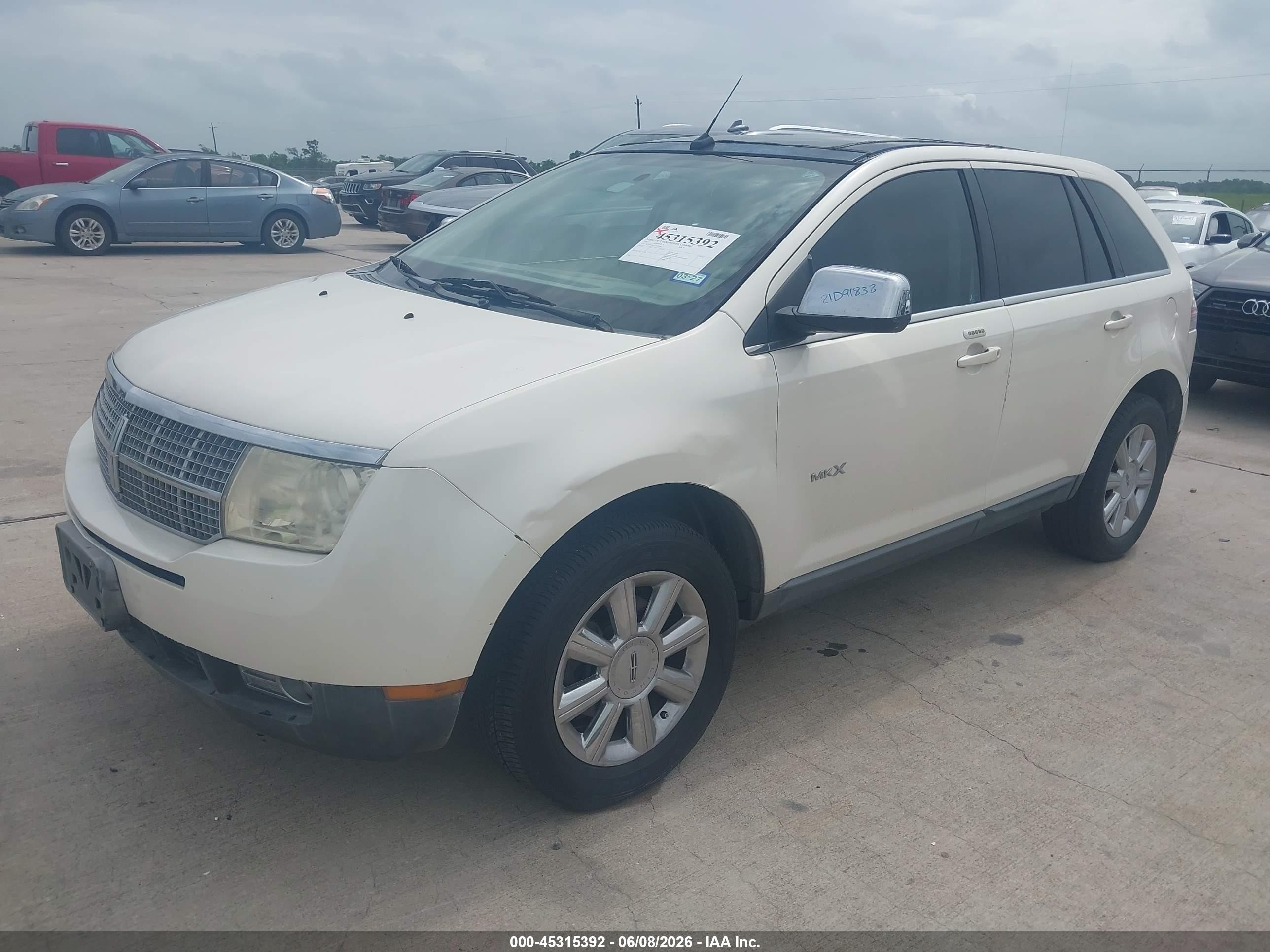 2007 Lincoln Mkx   White vin: 2LMDU68C27BJ08989