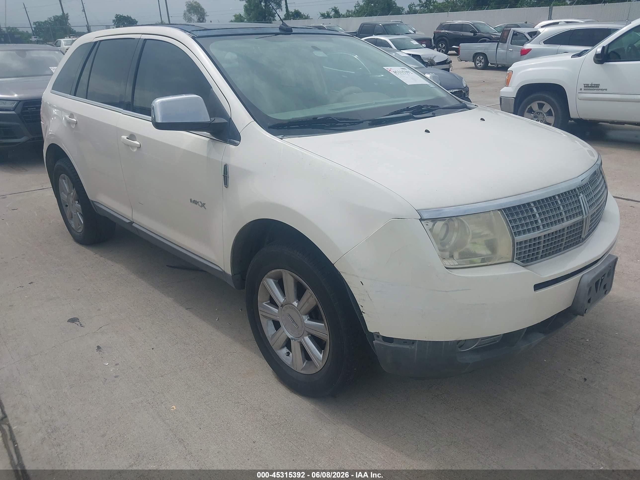 2007 Lincoln Mkx   White vin: 2LMDU68C27BJ08989