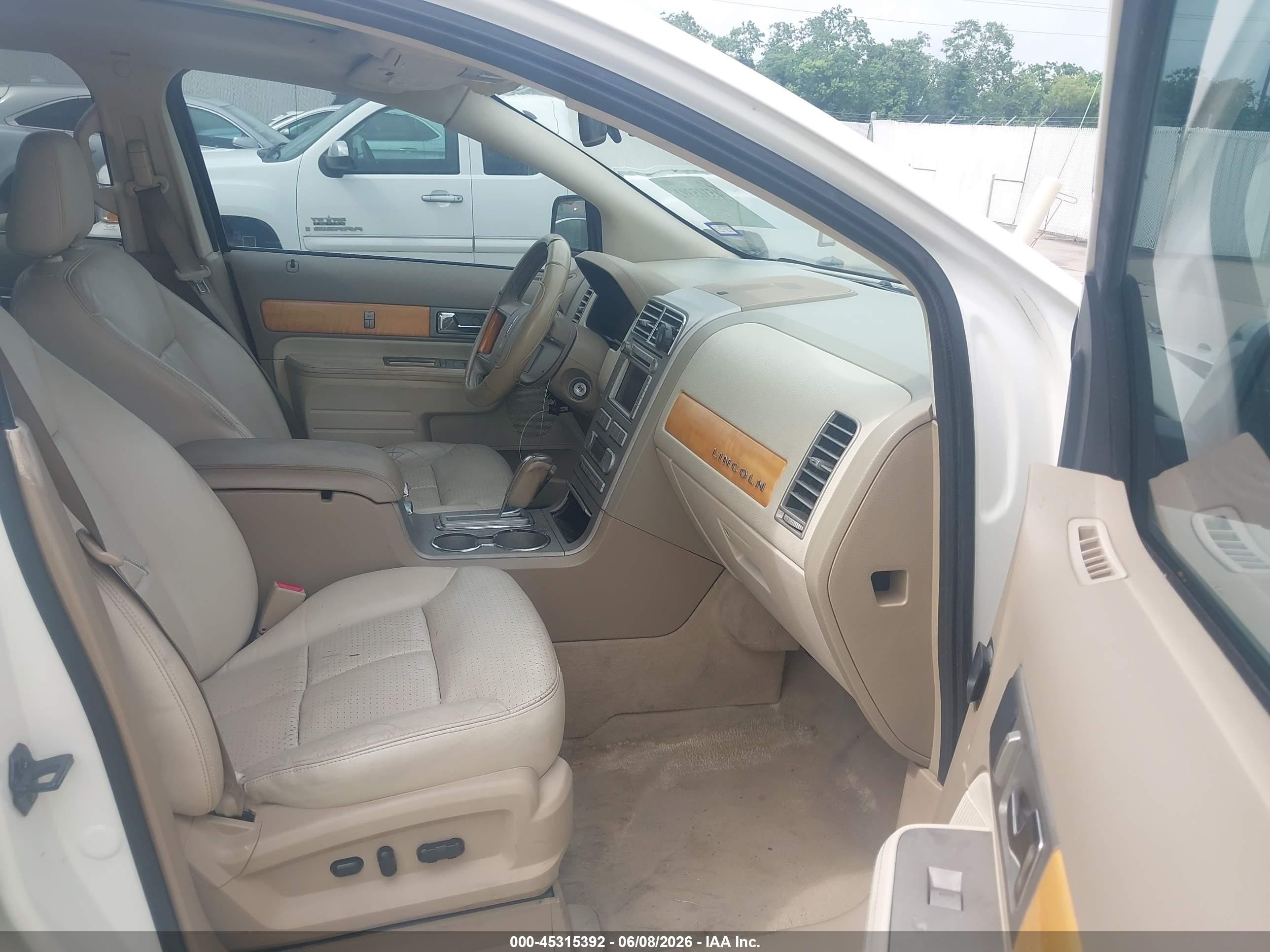 2007 Lincoln Mkx   White vin: 2LMDU68C27BJ08989
