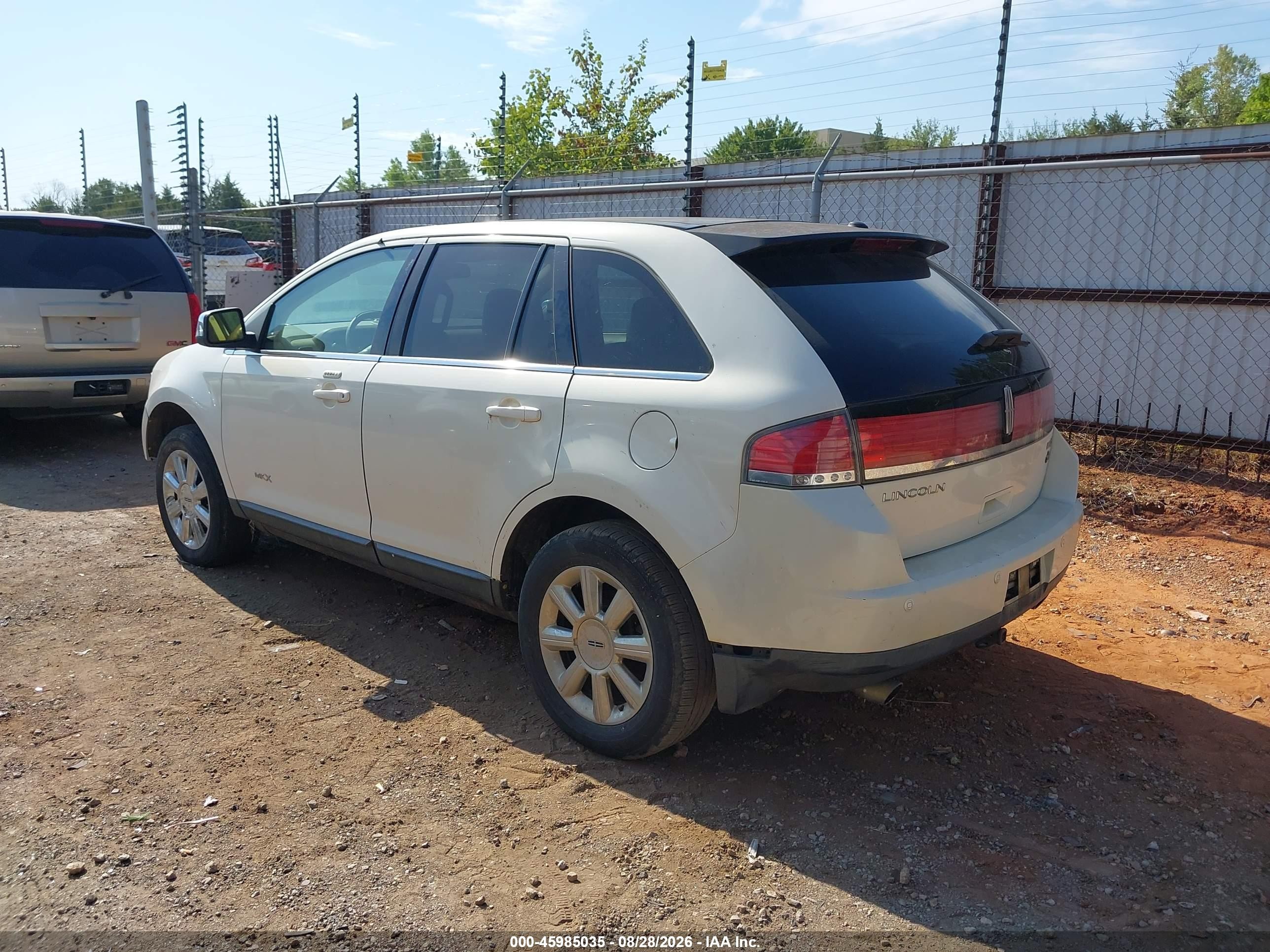 2007 Lincoln Mkx   White vin: 2LMDU68C37BJ34002