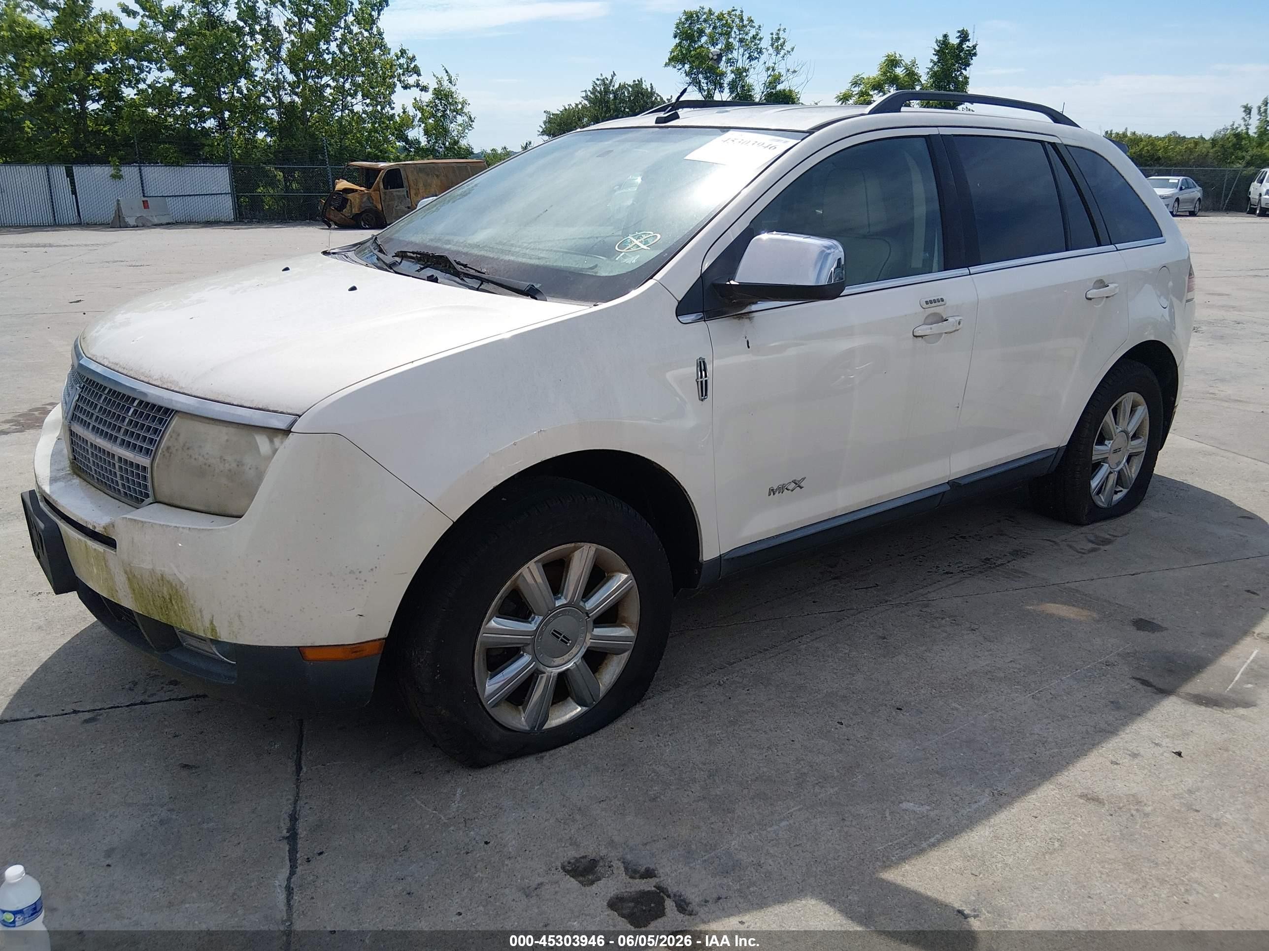 2008 Lincoln Mkx   White vin: 2LMDU68C58BJ08003