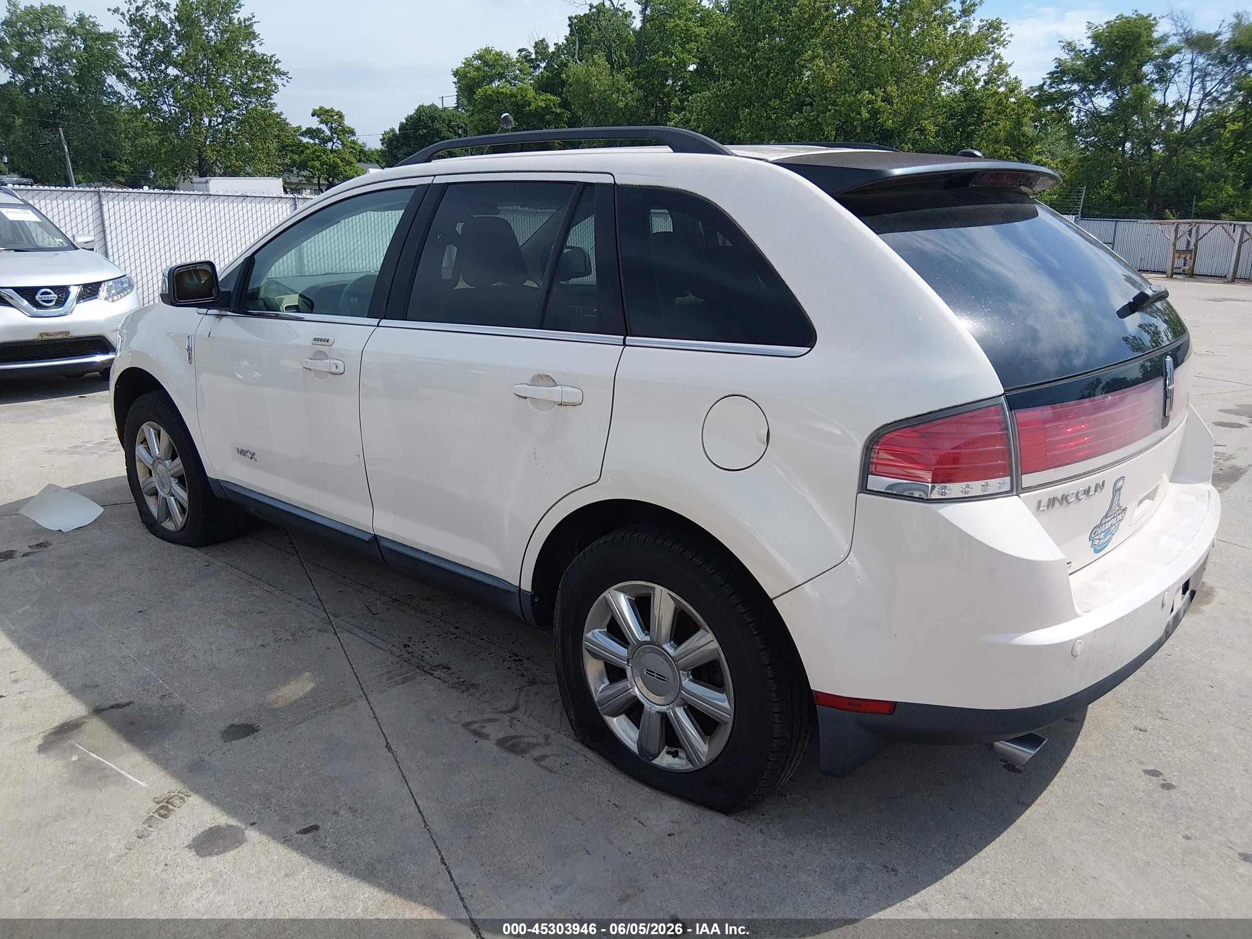 2008 Lincoln Mkx   White vin: 2LMDU68C58BJ08003