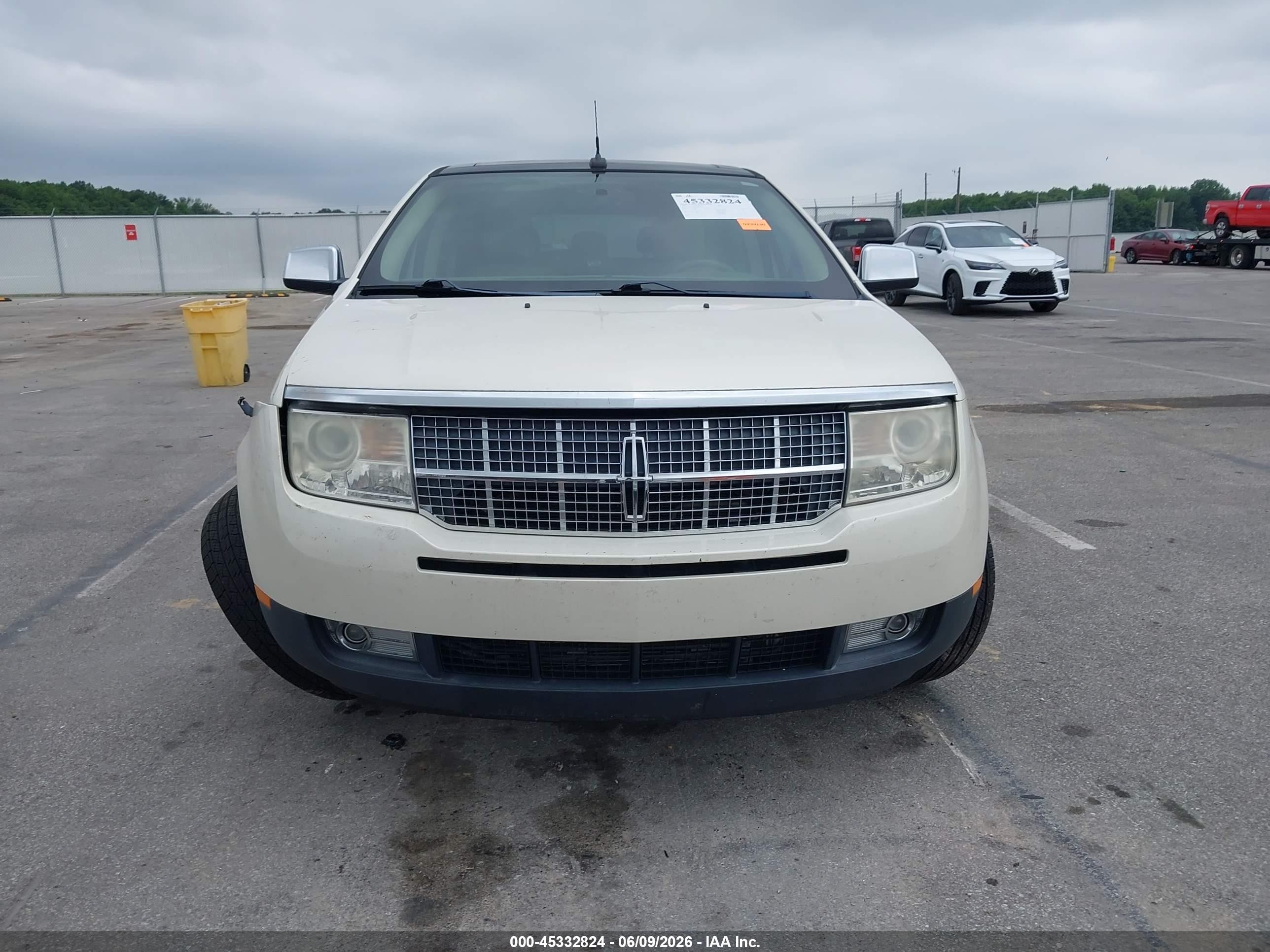 2007 Lincoln Mkx   White vin: 2LMDU68C67BJ25598