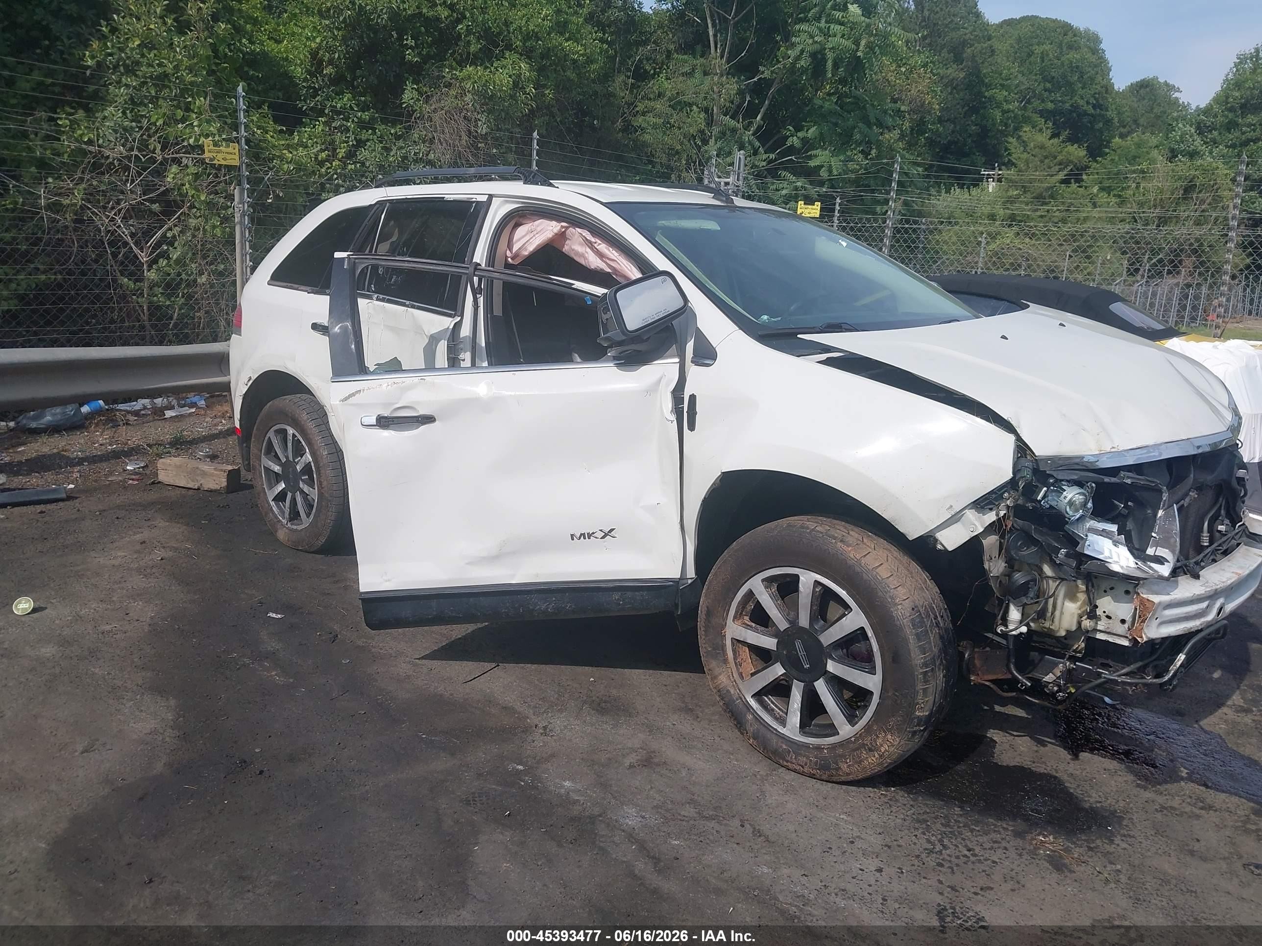 2009 Lincoln Mkx   White vin: 2LMDU68C69BJ12255