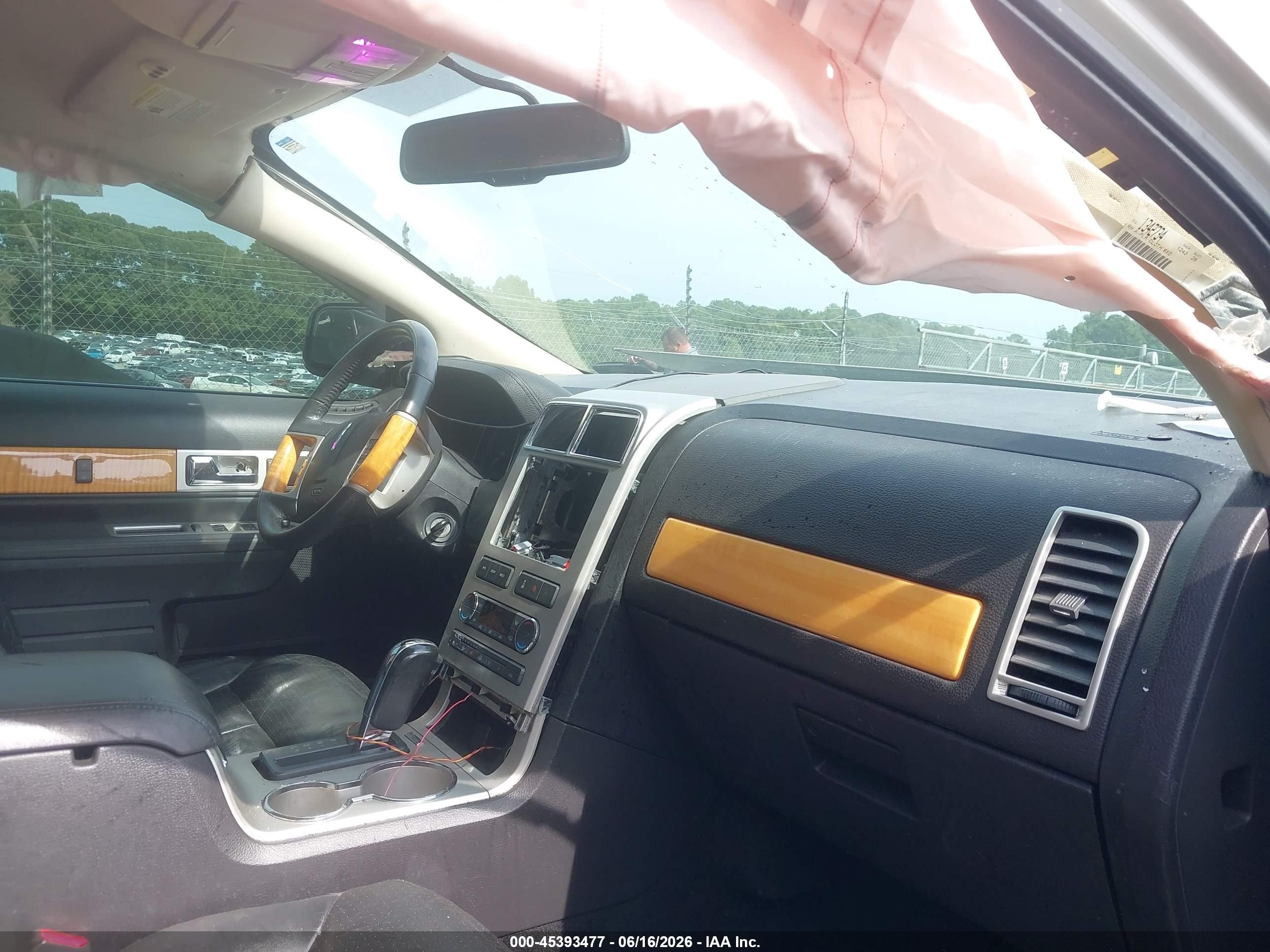 2009 Lincoln Mkx   White vin: 2LMDU68C69BJ12255