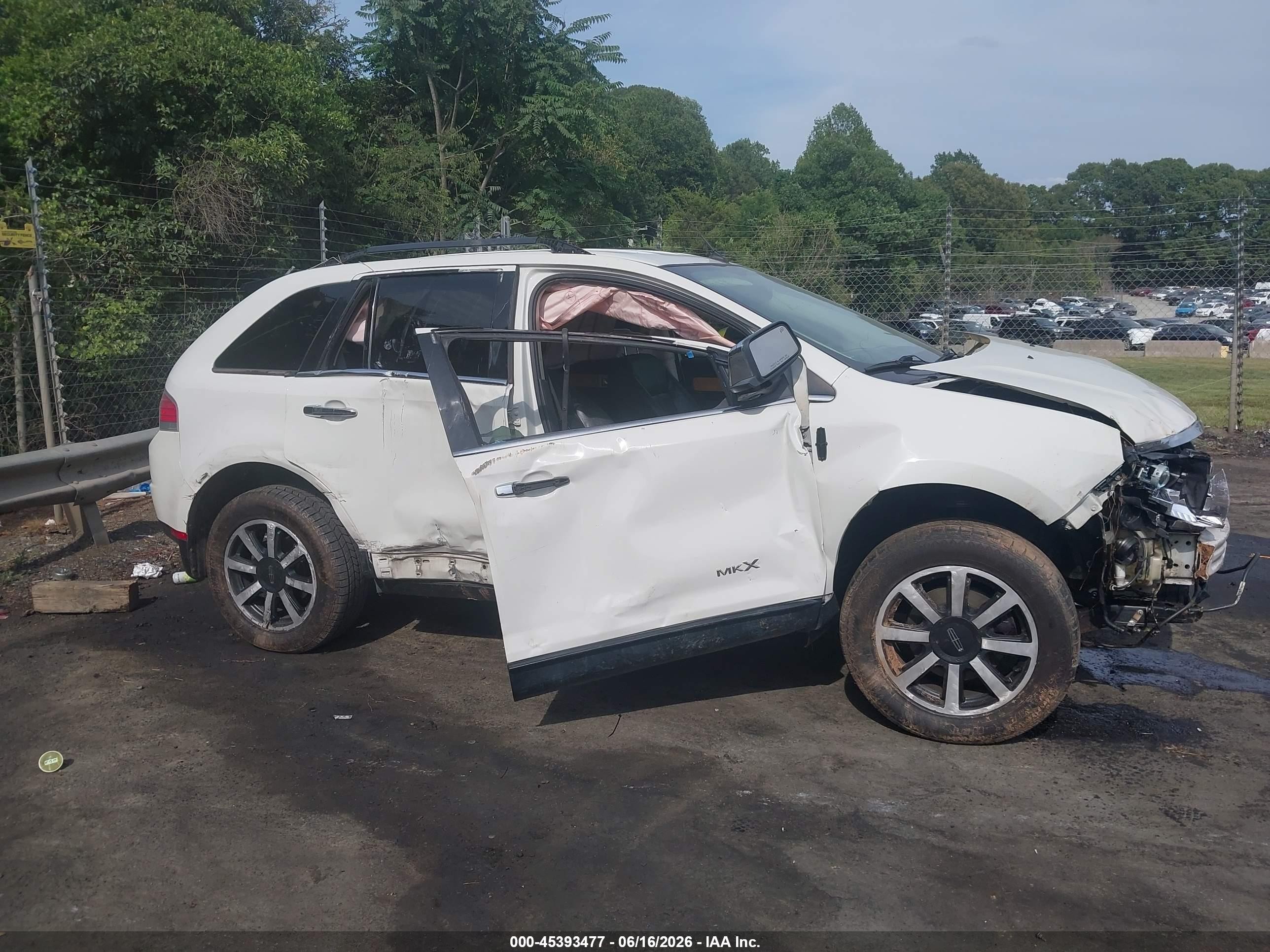 2009 Lincoln Mkx   White vin: 2LMDU68C69BJ12255