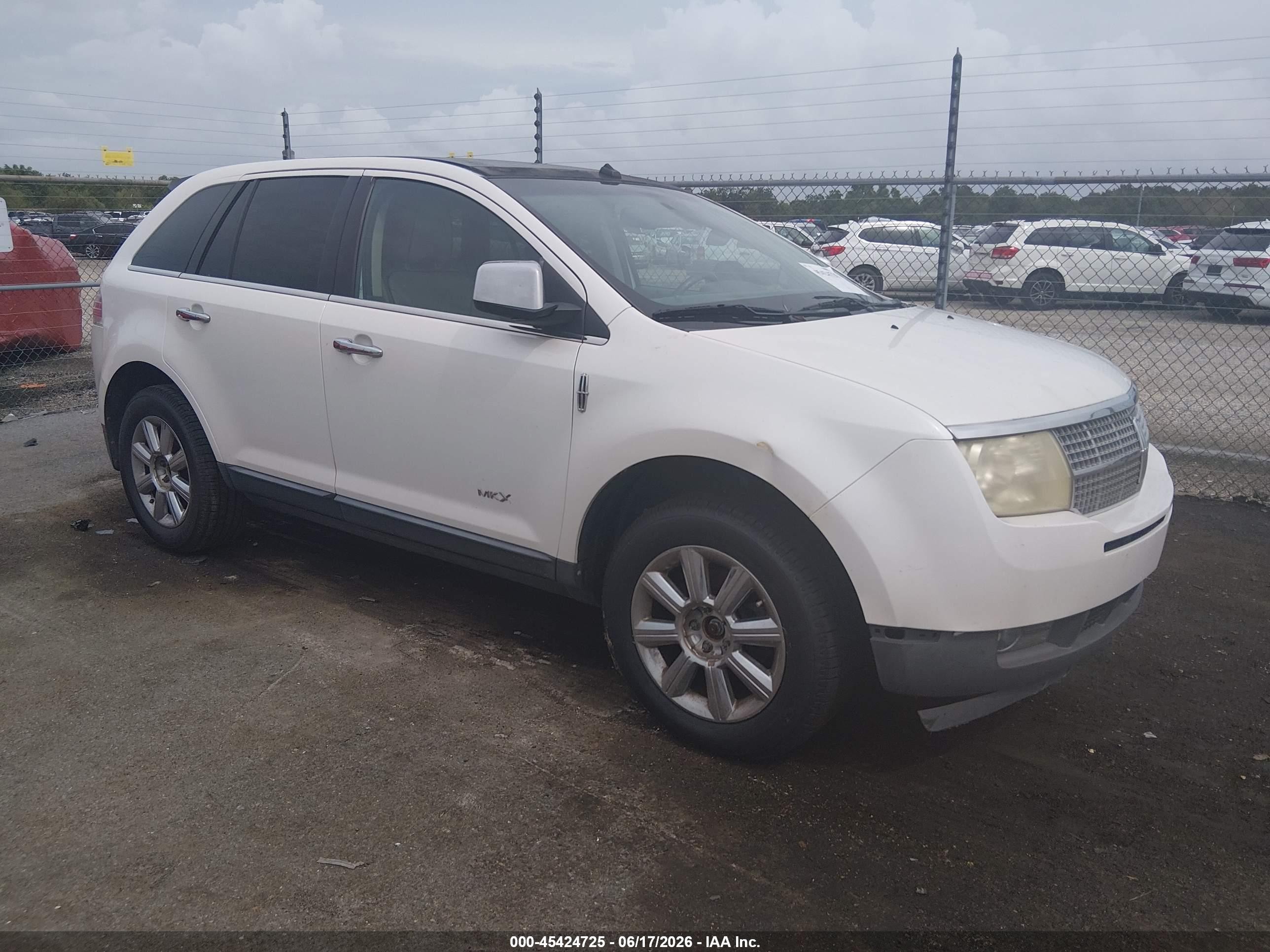 2009 Lincoln Mkx   White vin: 2LMDU68C99BJ04702
