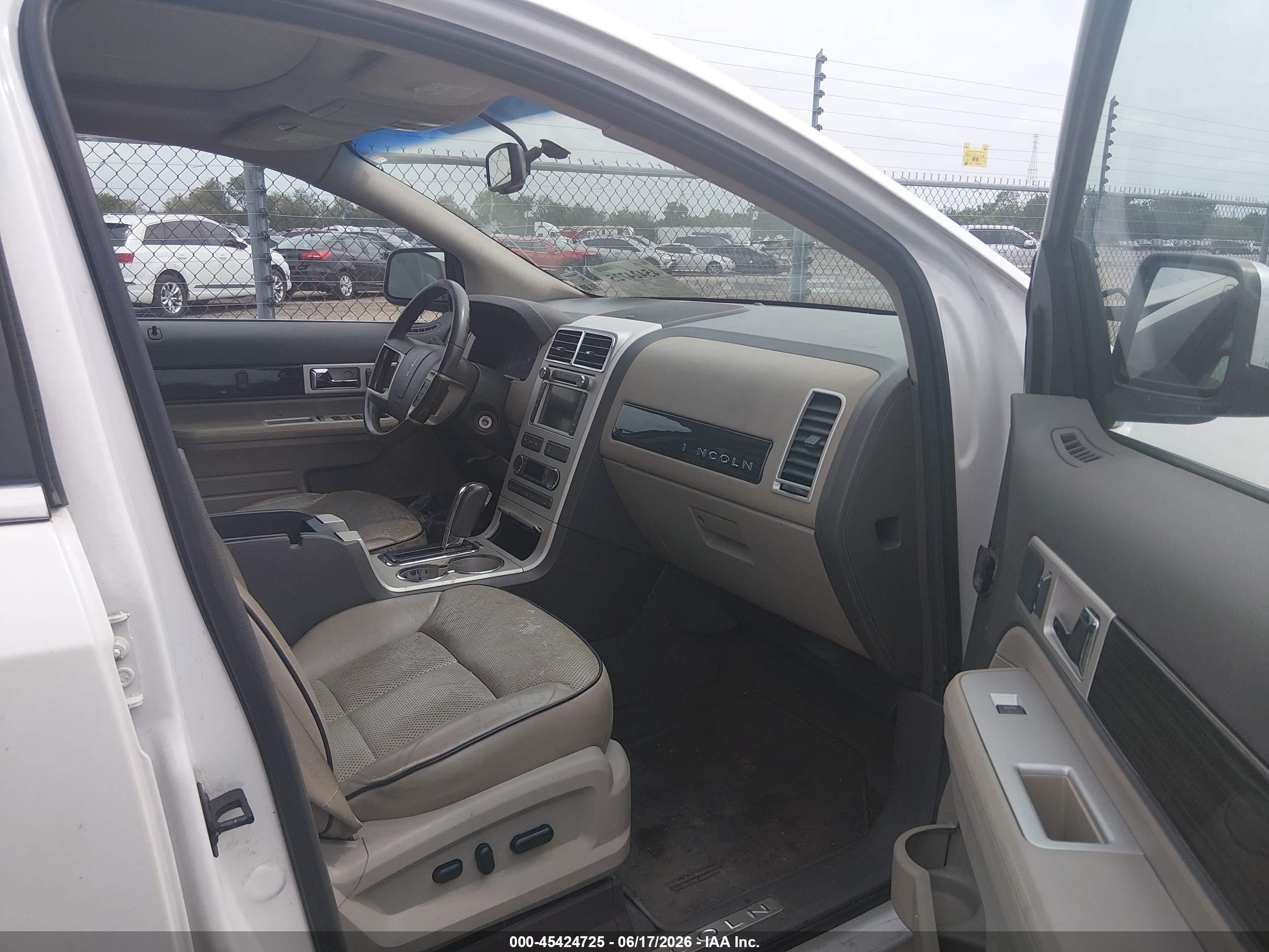 2009 Lincoln Mkx   White vin: 2LMDU68C99BJ04702