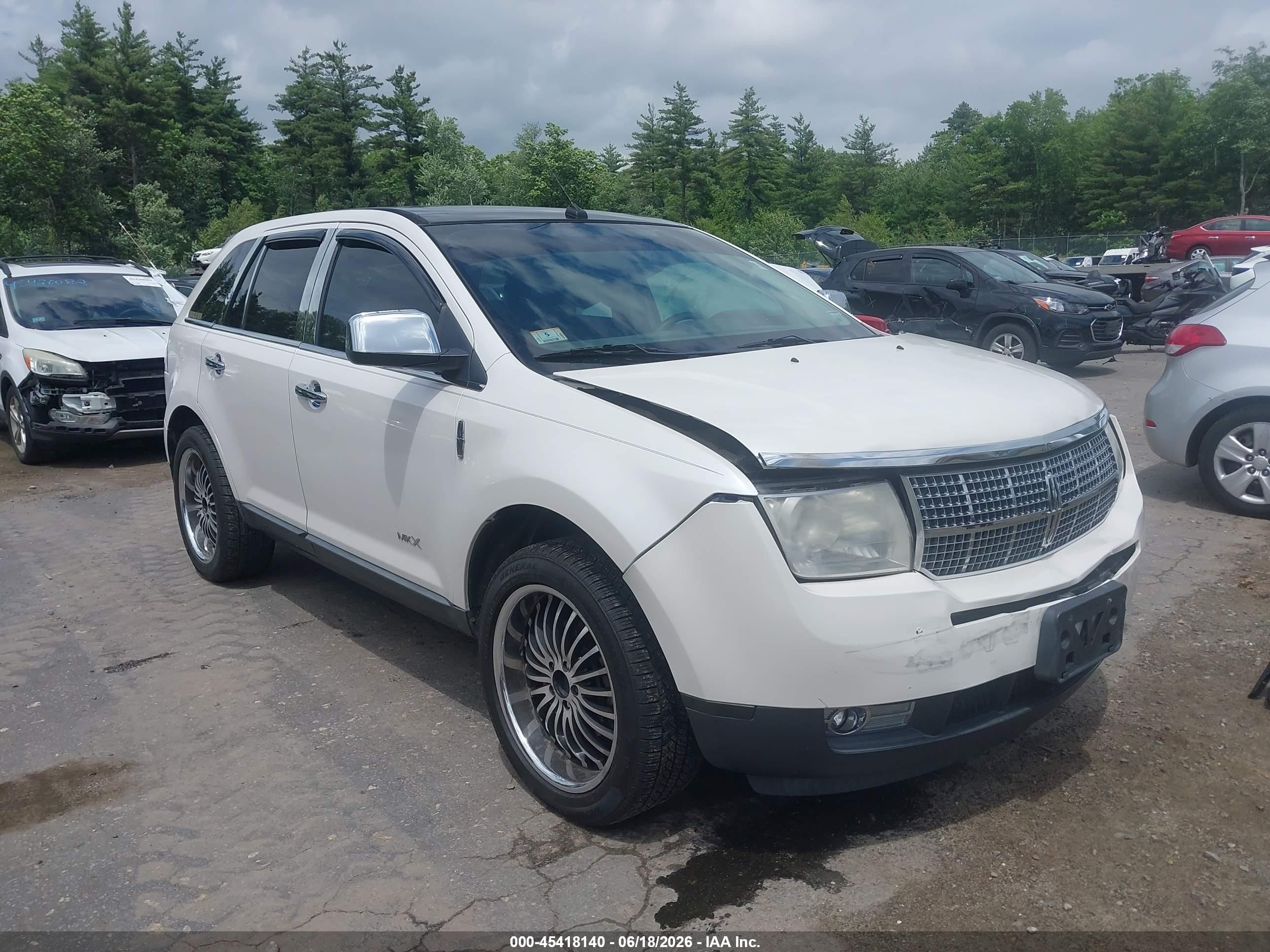 2009 Lincoln Mkx   White vin: 2LMDU88C39BJ09017