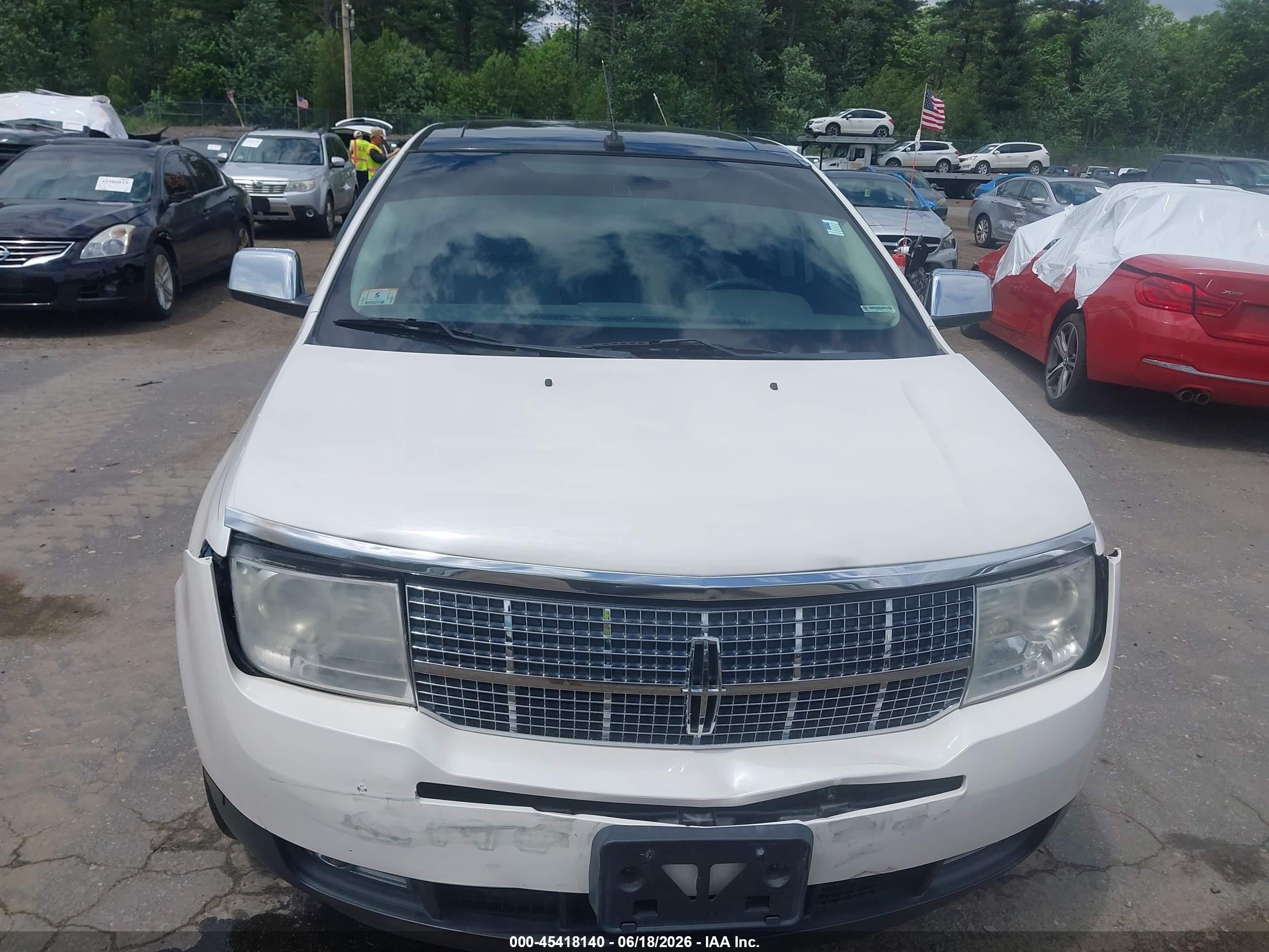 2009 Lincoln Mkx   White vin: 2LMDU88C39BJ09017