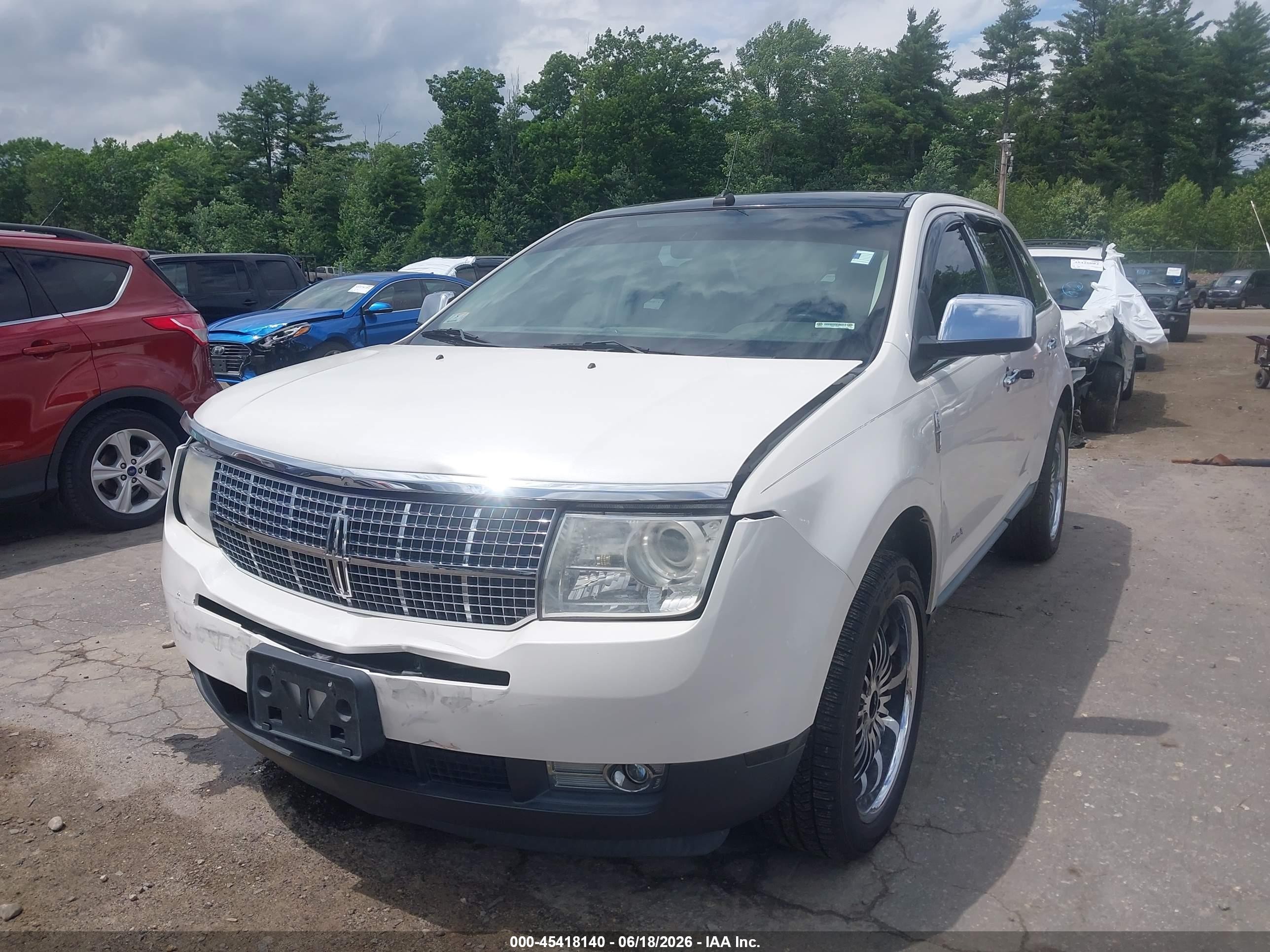 2009 Lincoln Mkx   White vin: 2LMDU88C39BJ09017