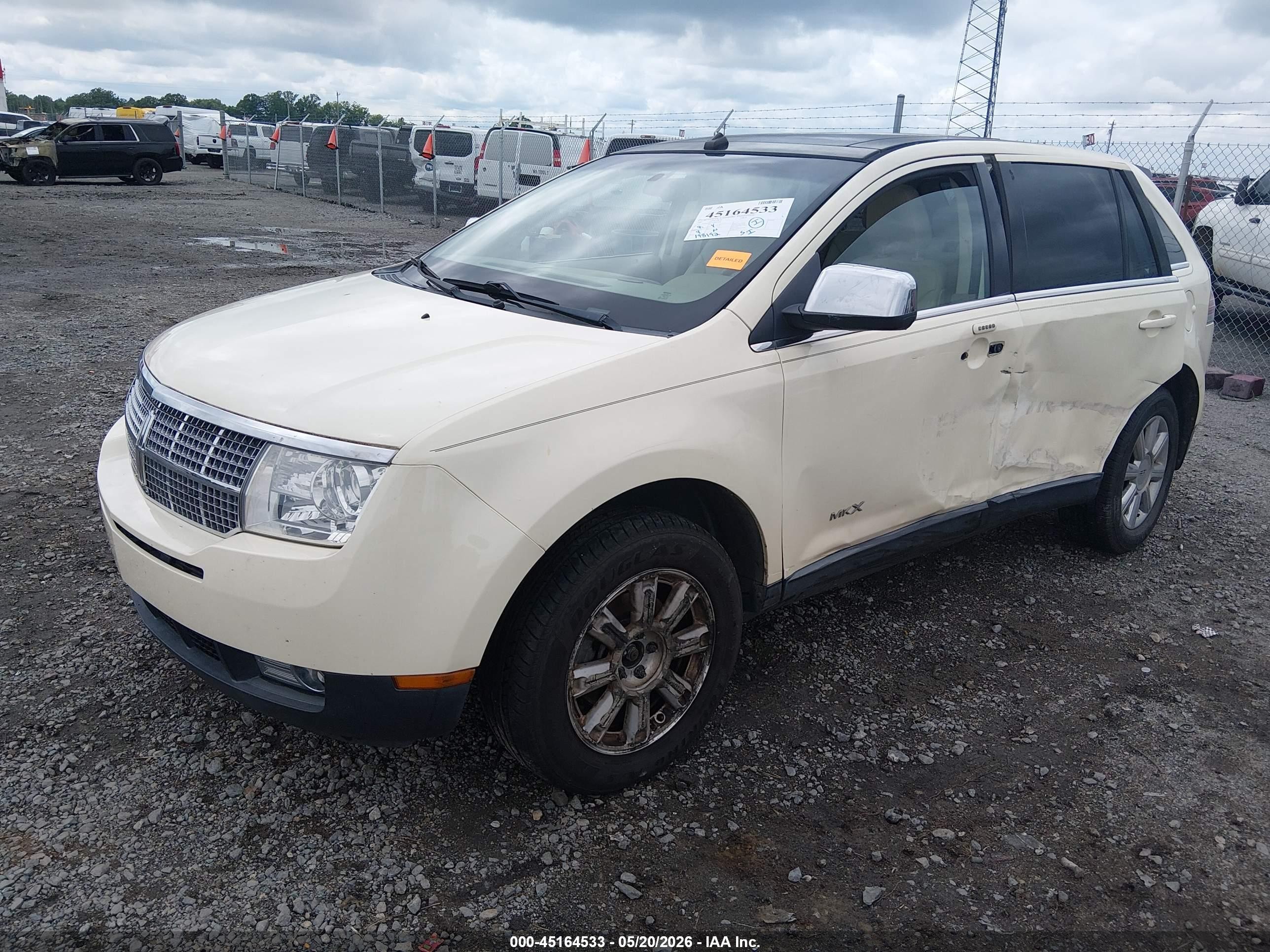 2007 Lincoln Mkx   White vin: 2LMDU88C47BJ23280