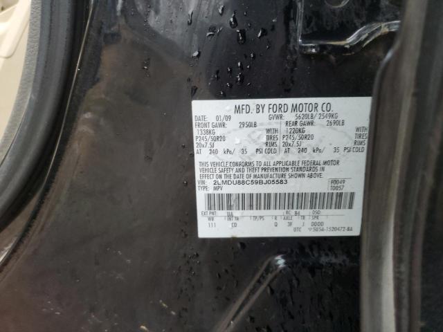 2009 Lincoln Mkx Black vin: 2LMDU88C59BJ05583