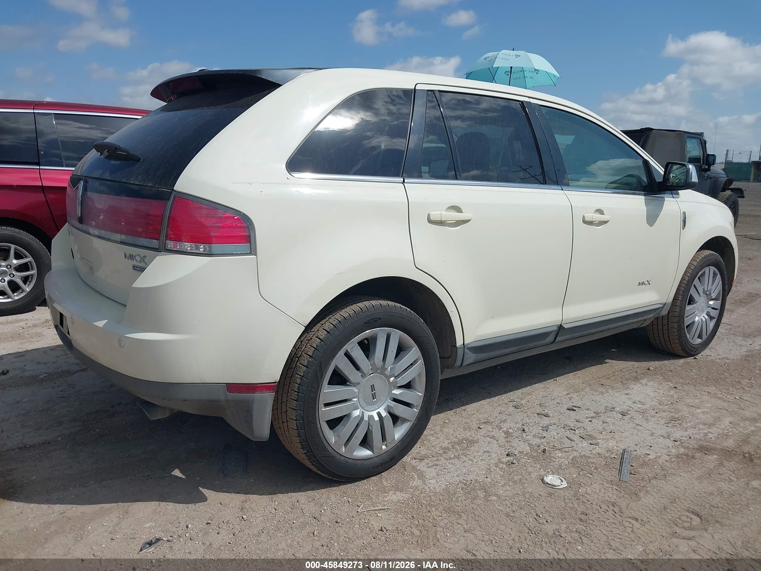 2008 Lincoln Mkx   White vin: 2LMDU88C68BJ36095