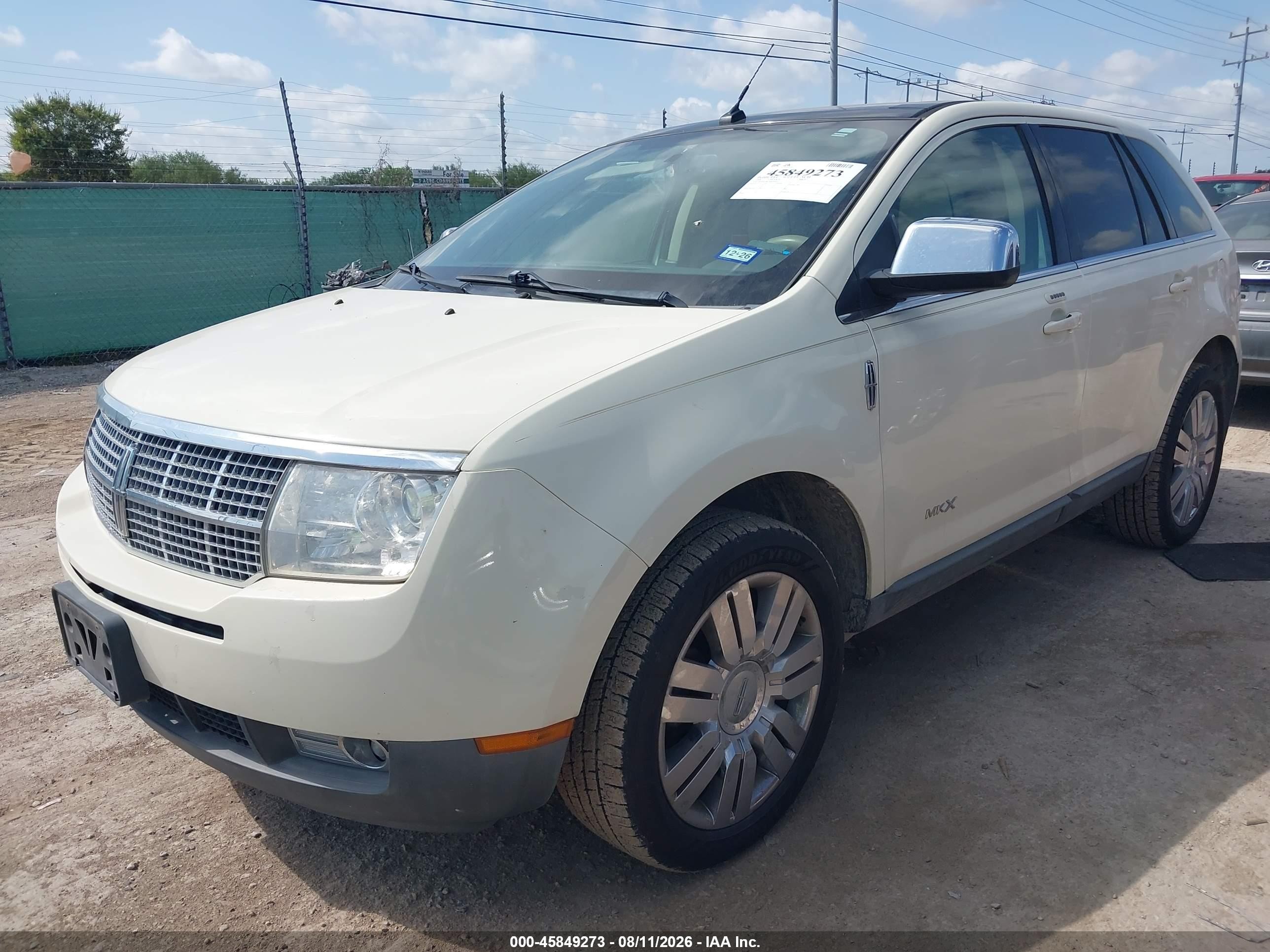 2008 Lincoln Mkx   White vin: 2LMDU88C68BJ36095