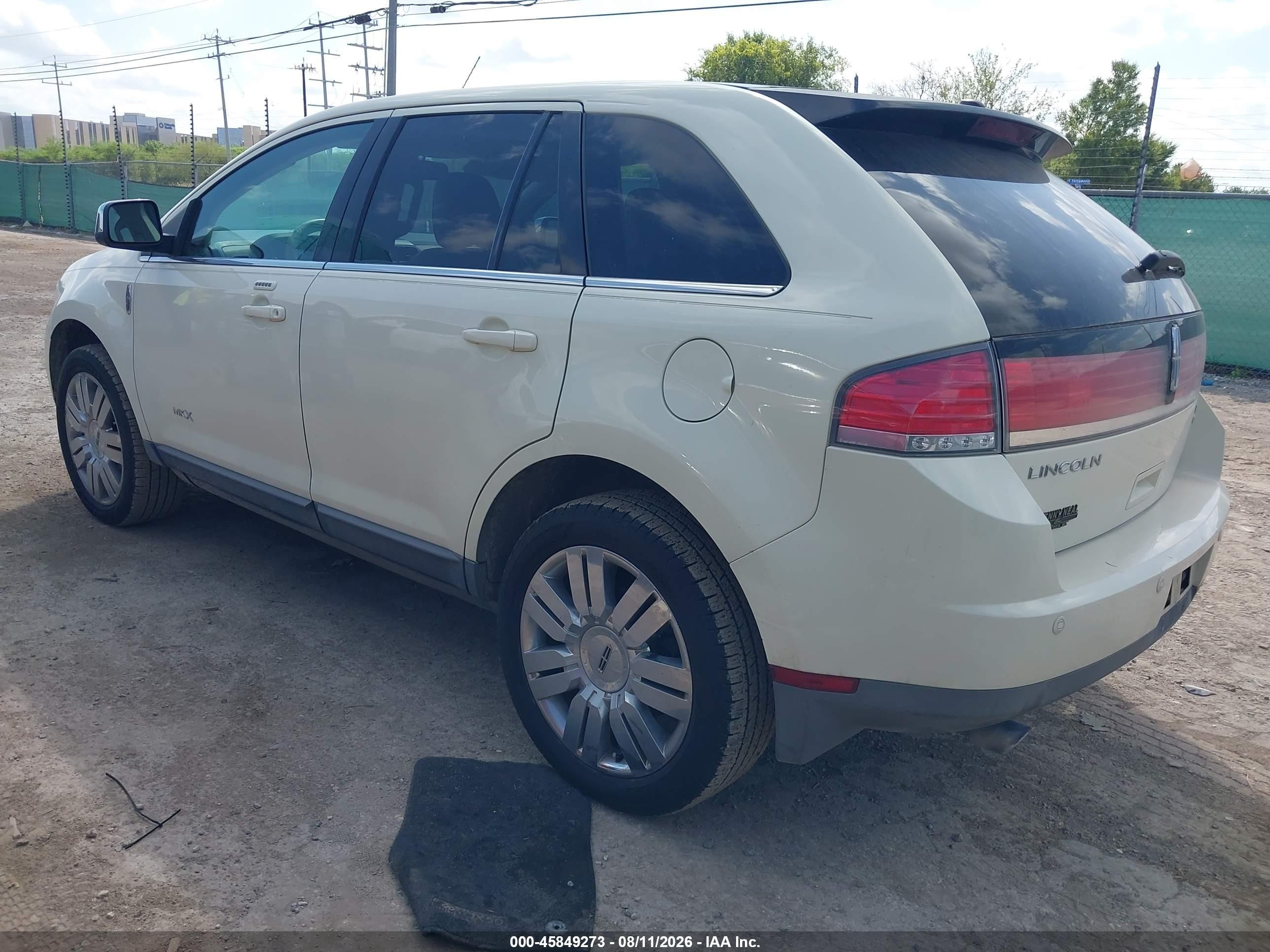 2008 Lincoln Mkx   White vin: 2LMDU88C68BJ36095