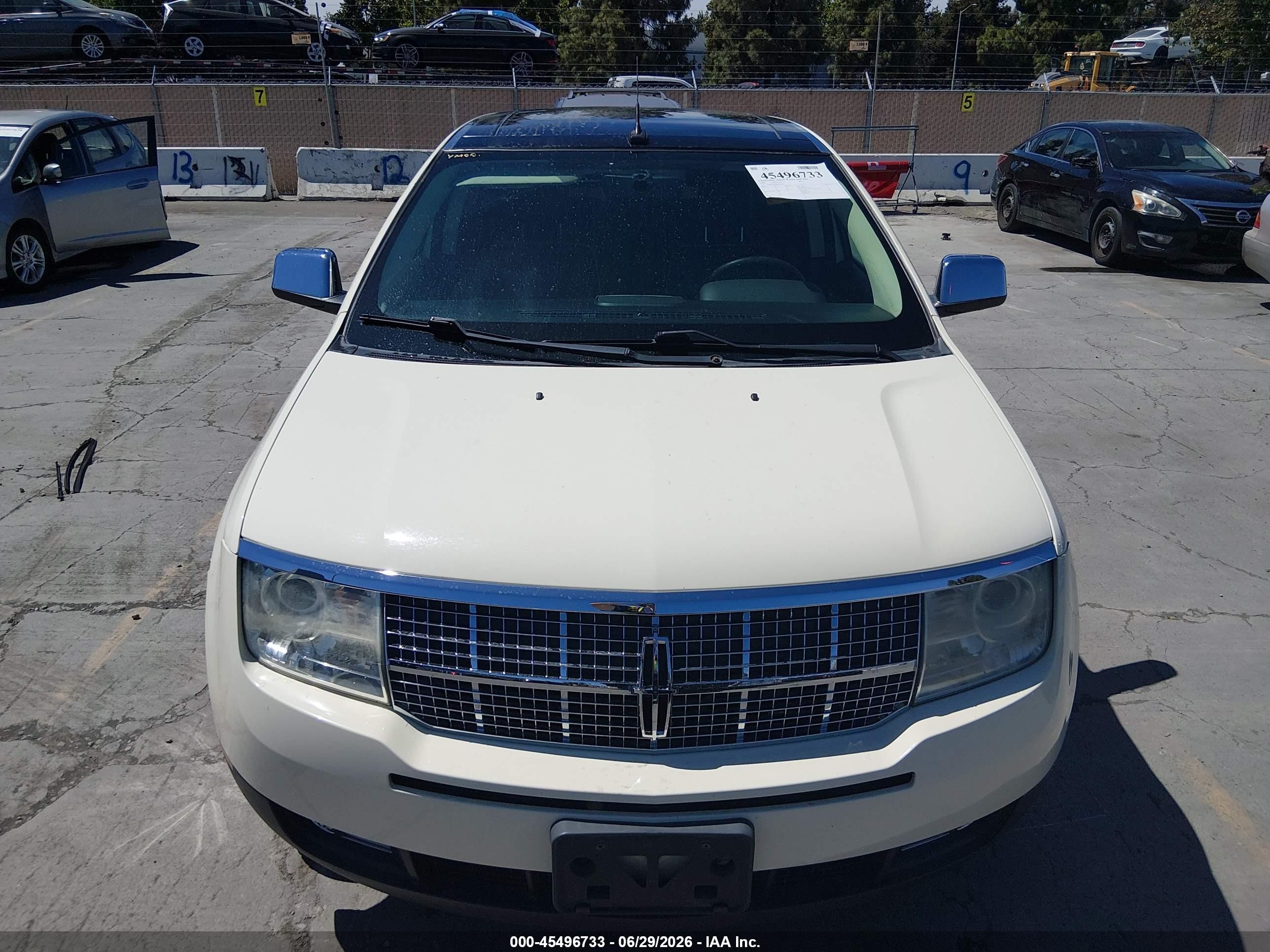 2008 Lincoln Mkx   White vin: 2LMDU88C88BJ30959