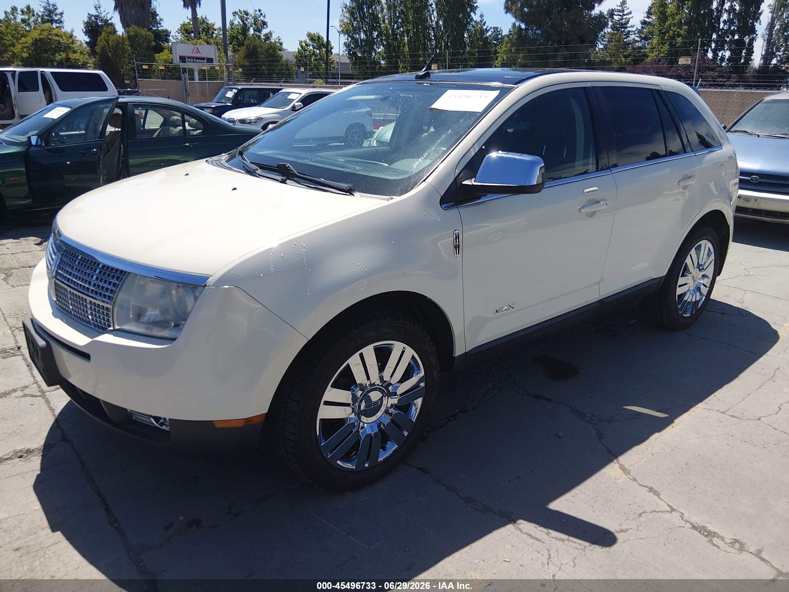 2008 Lincoln Mkx   White vin: 2LMDU88C88BJ30959