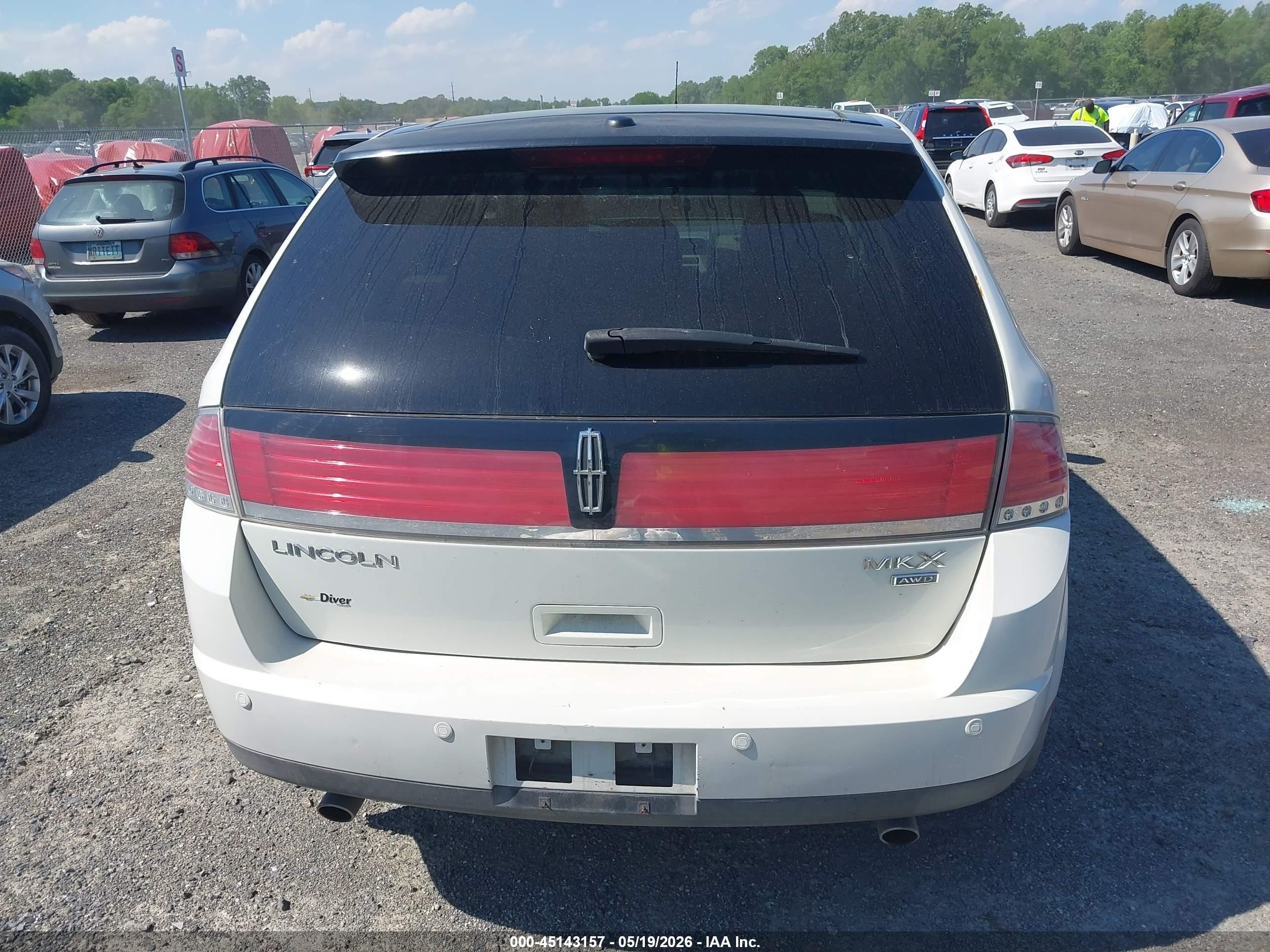 2009 Lincoln Mkx   White vin: 2LMDU88C89BJ05111